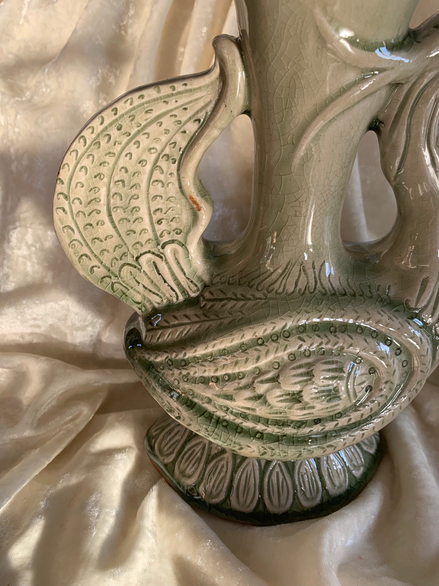 Pichet / vase oiseau en terre cuite