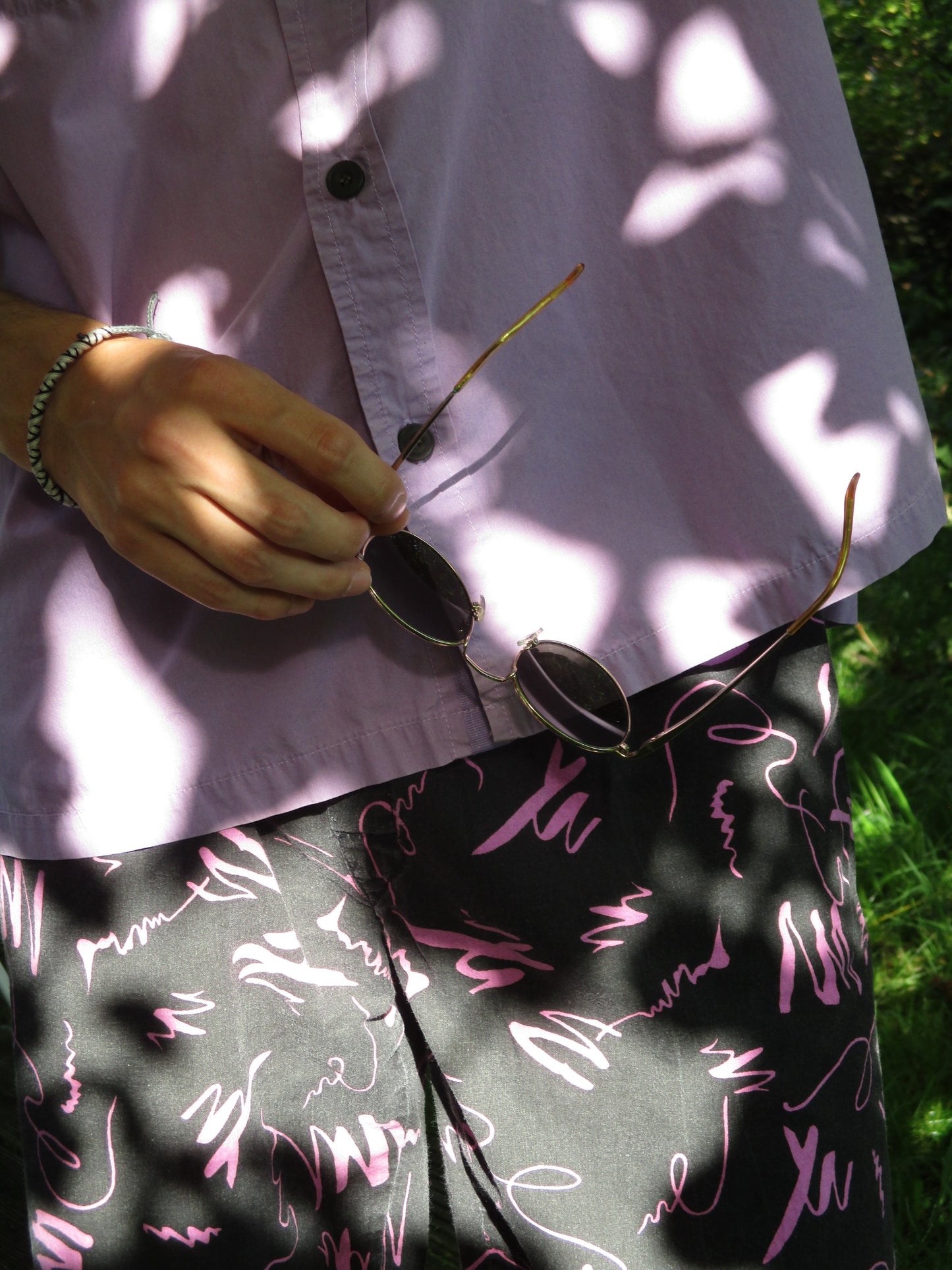 Chemise violette à manches courtes T.S