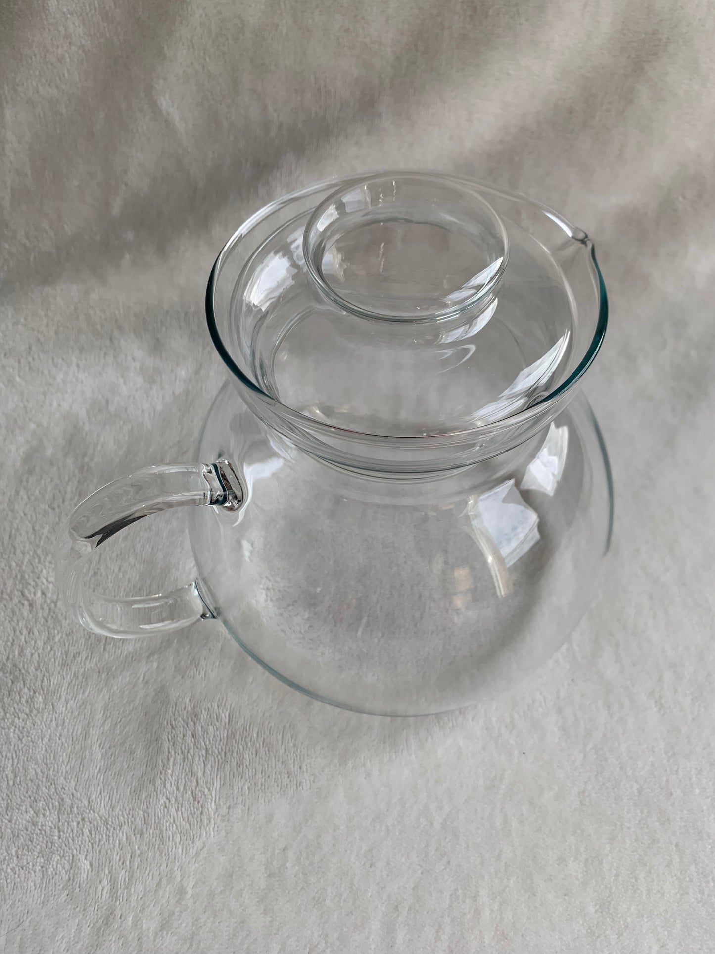 Théière & tasse en verre fin transparent