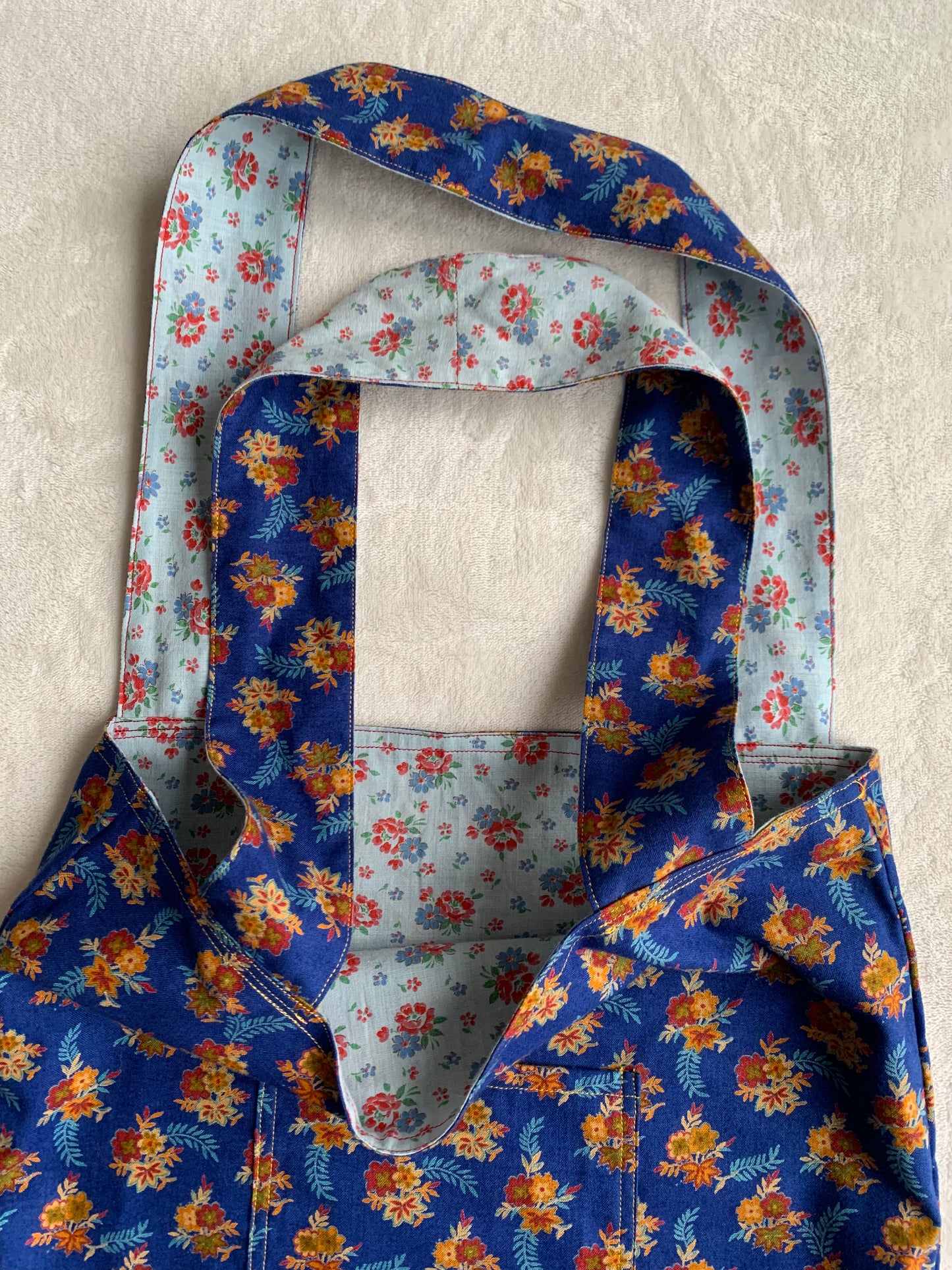 Tote bag fleuri réversible