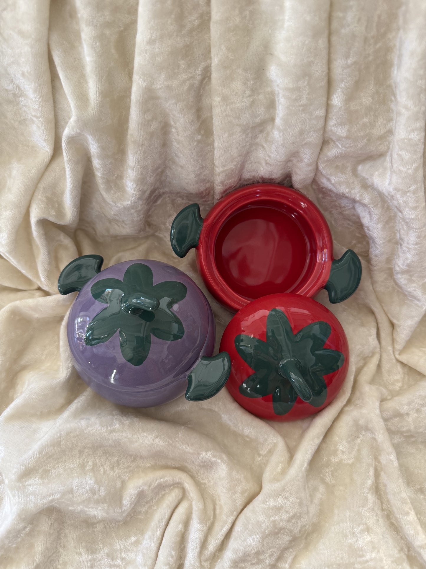 Duo de cassolettes vintage en forme de légumes VM/WB