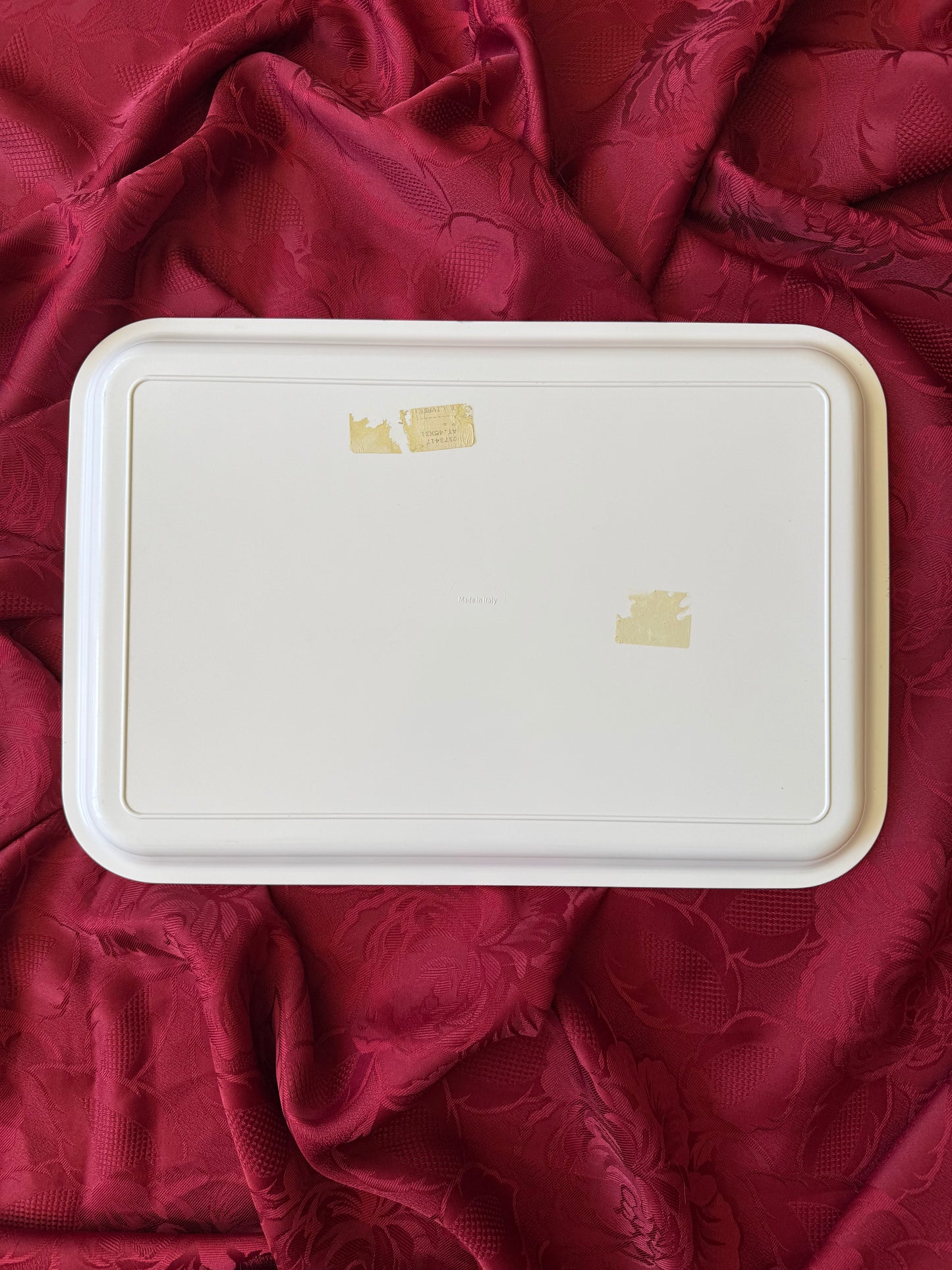 Plateau vintage en plastique mélaminé dessin fleurs Made in Italy signé A.Girardi 92