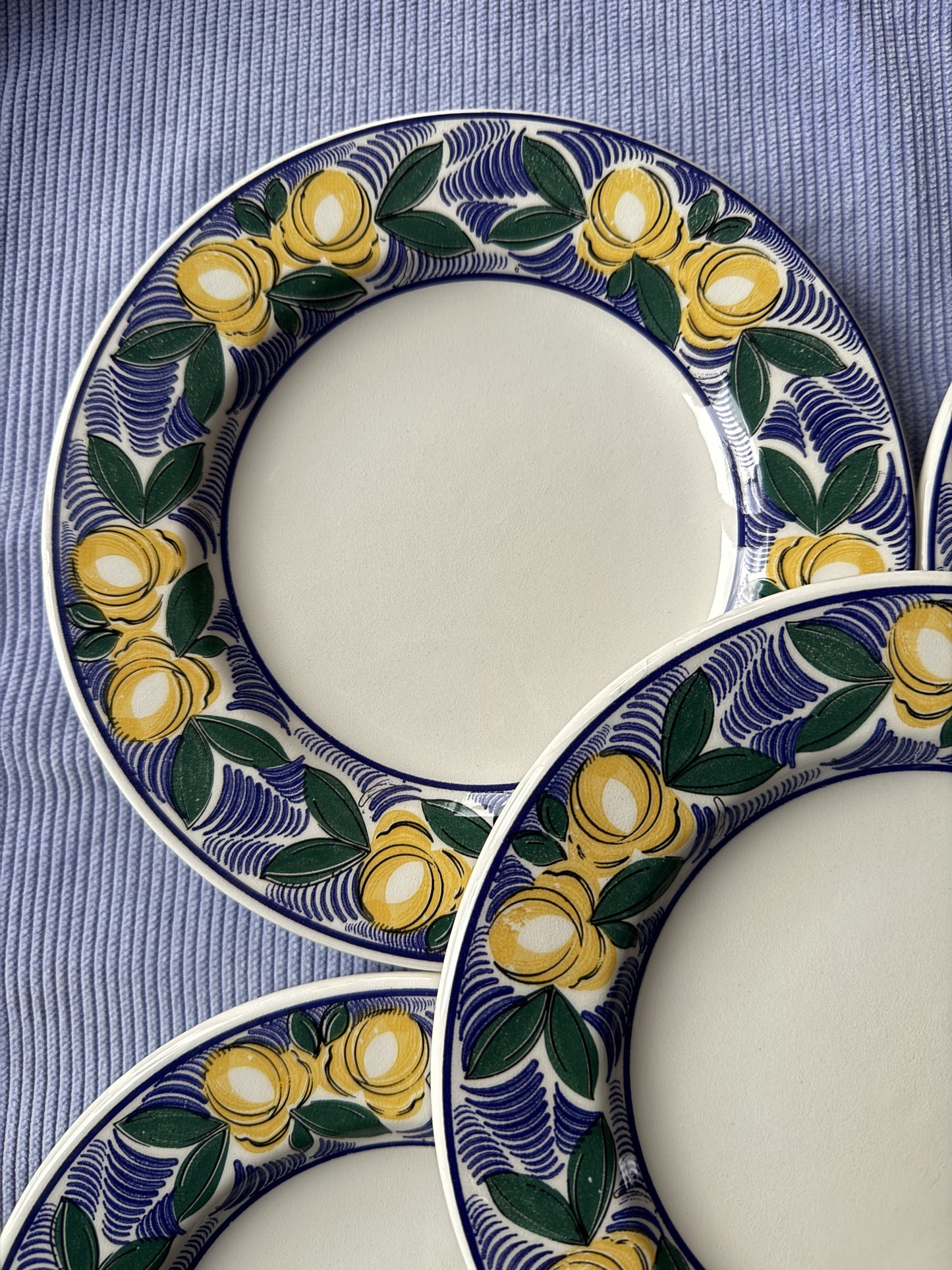 Six petites assiettes citrons Ceraminier Made in Italy