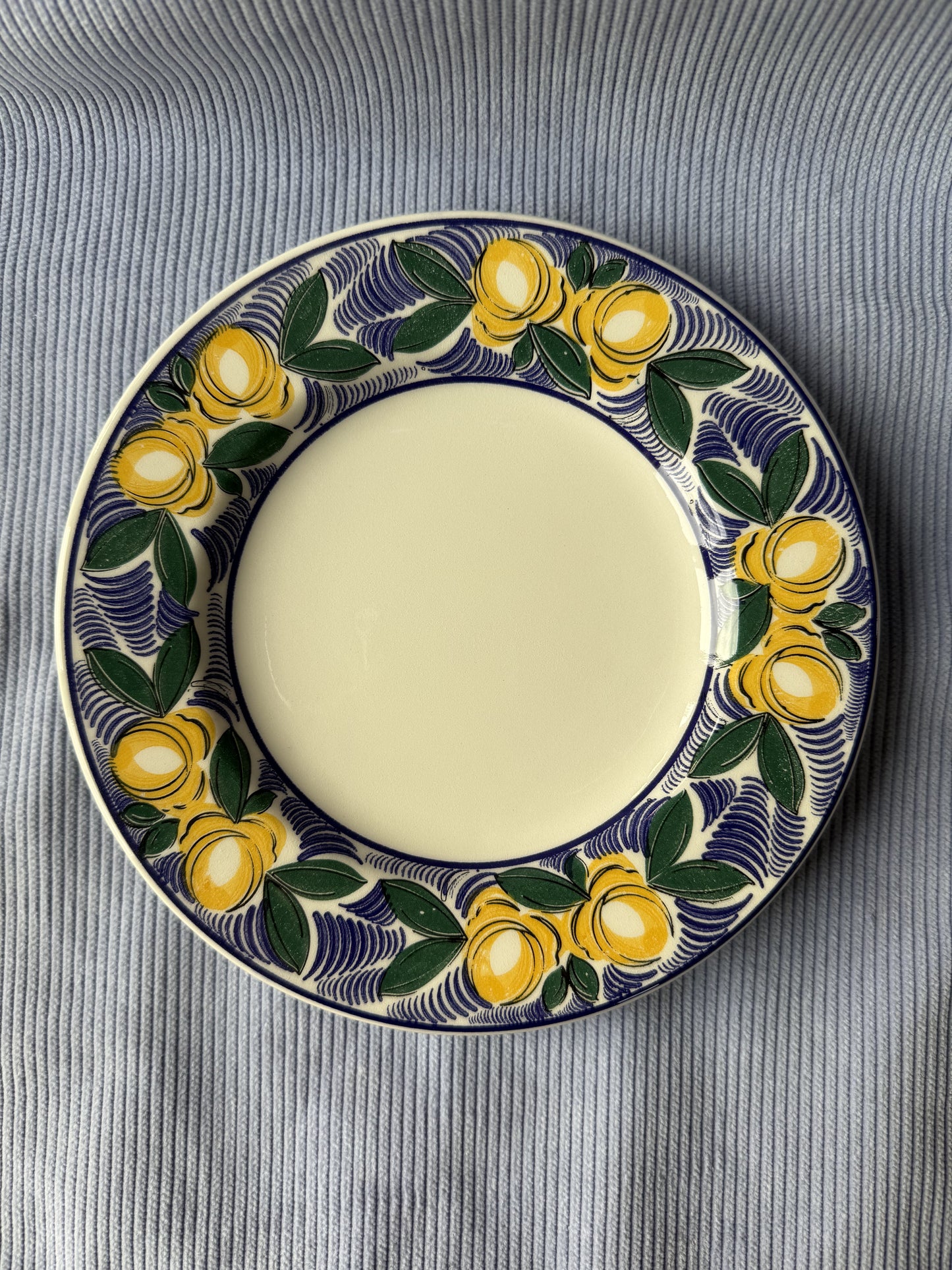 Six petites assiettes citrons Ceraminier Made in Italy