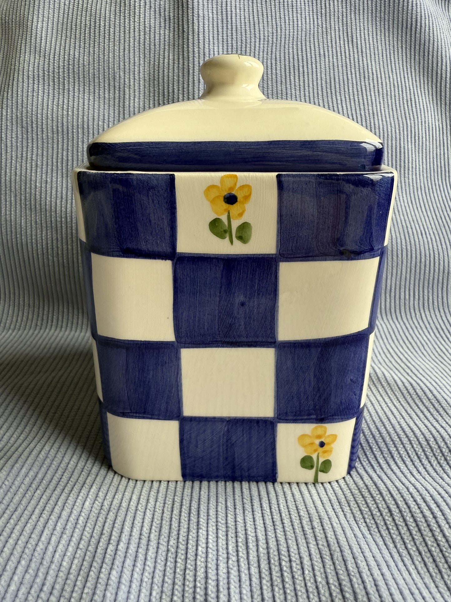 Boîte en céramique damier