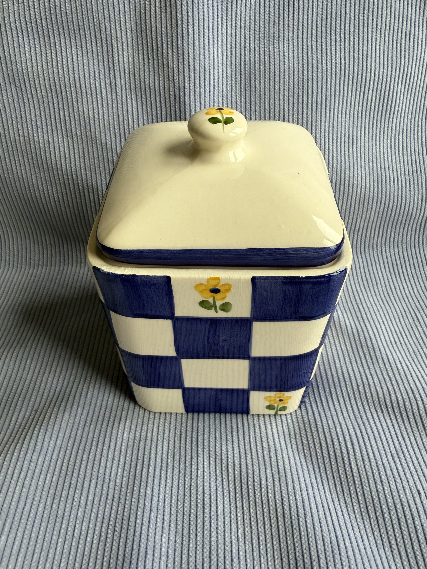 Boîte en céramique damier