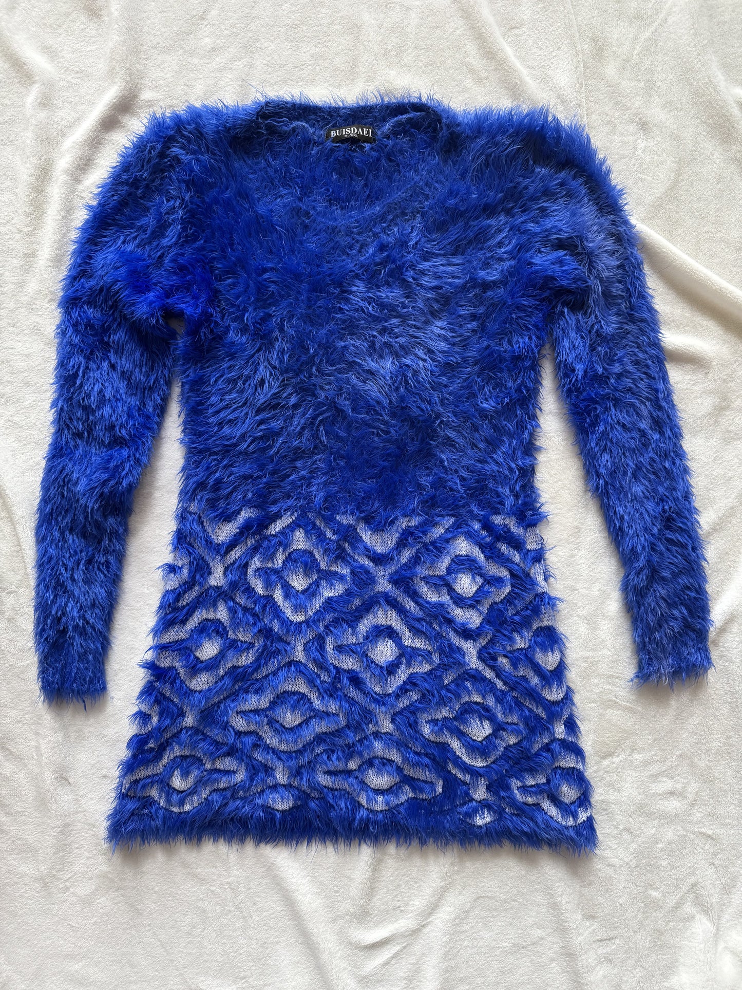 Robe bleue électrique à manches longues T.S à XL