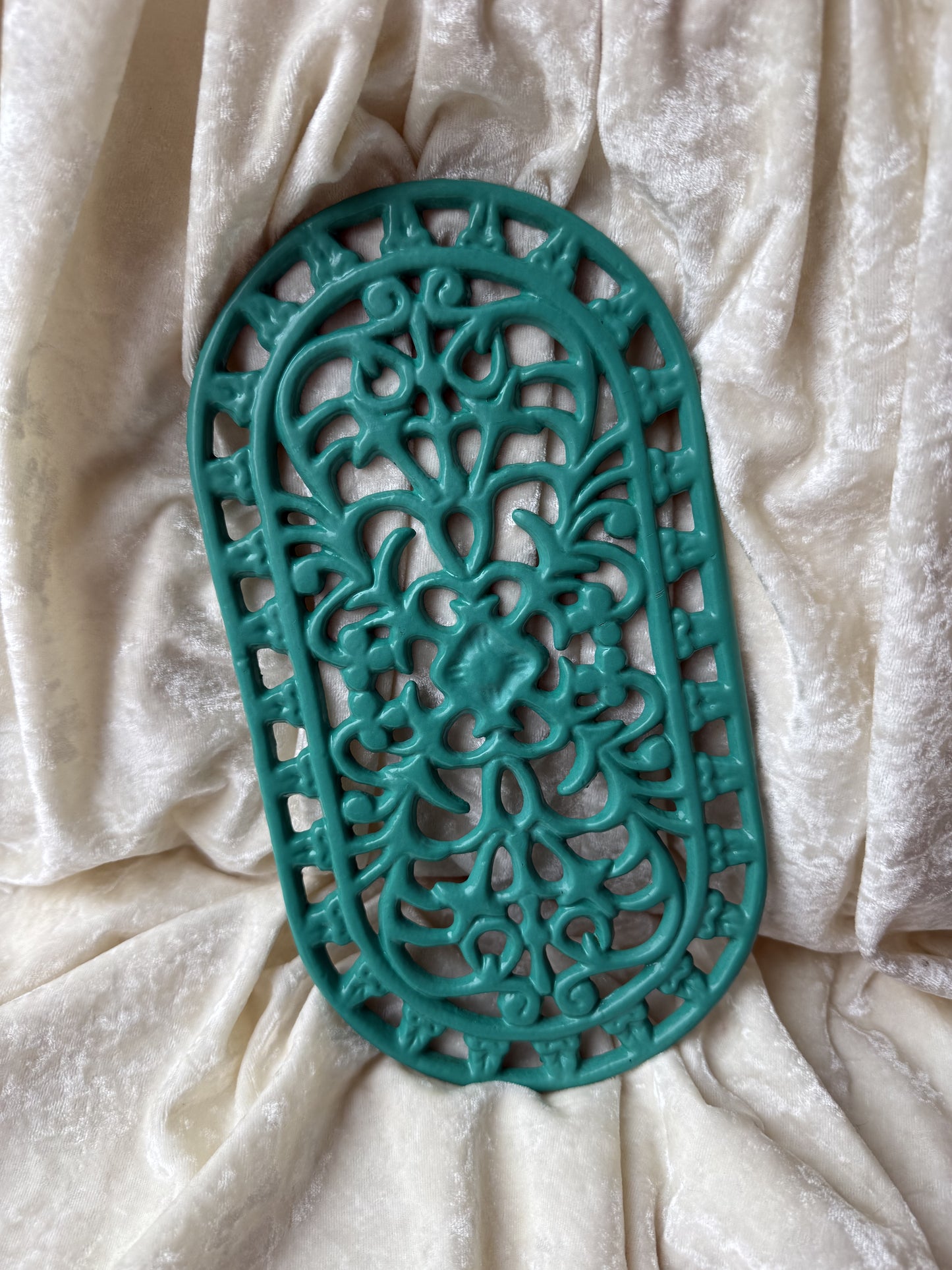 Dessous de plat turquoise en fonte