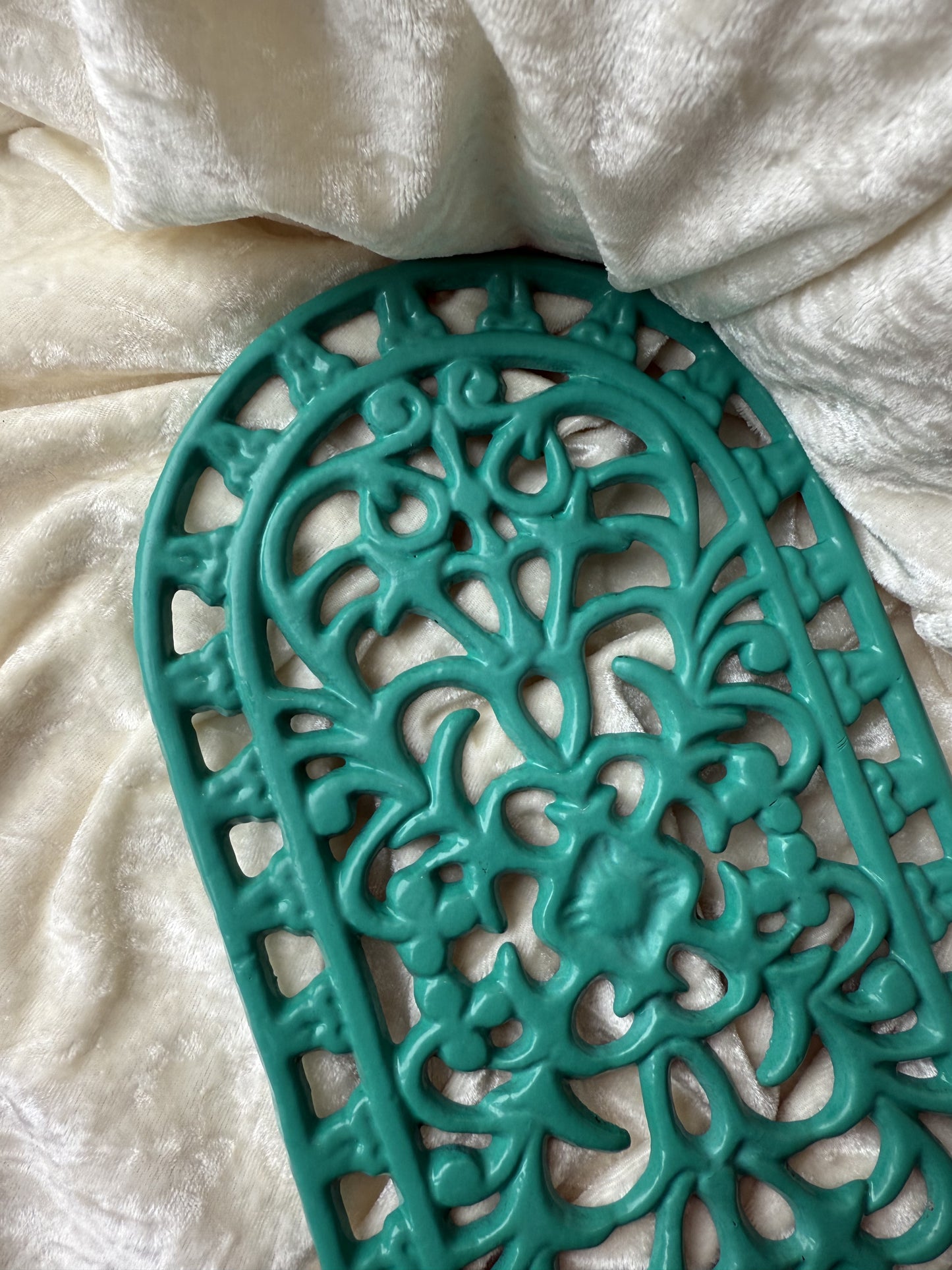 Dessous de plat turquoise en fonte