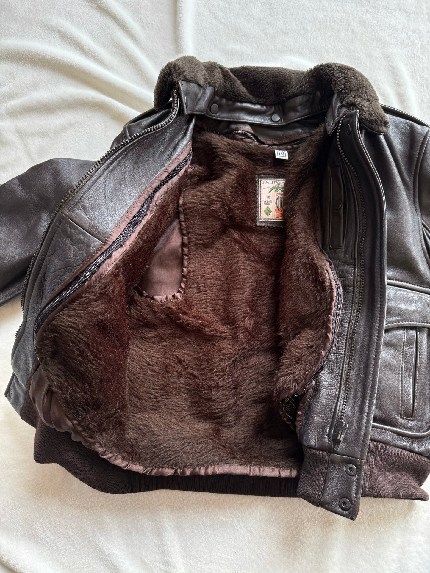 Blouson aviateur en cuir Arturo T.14 ans