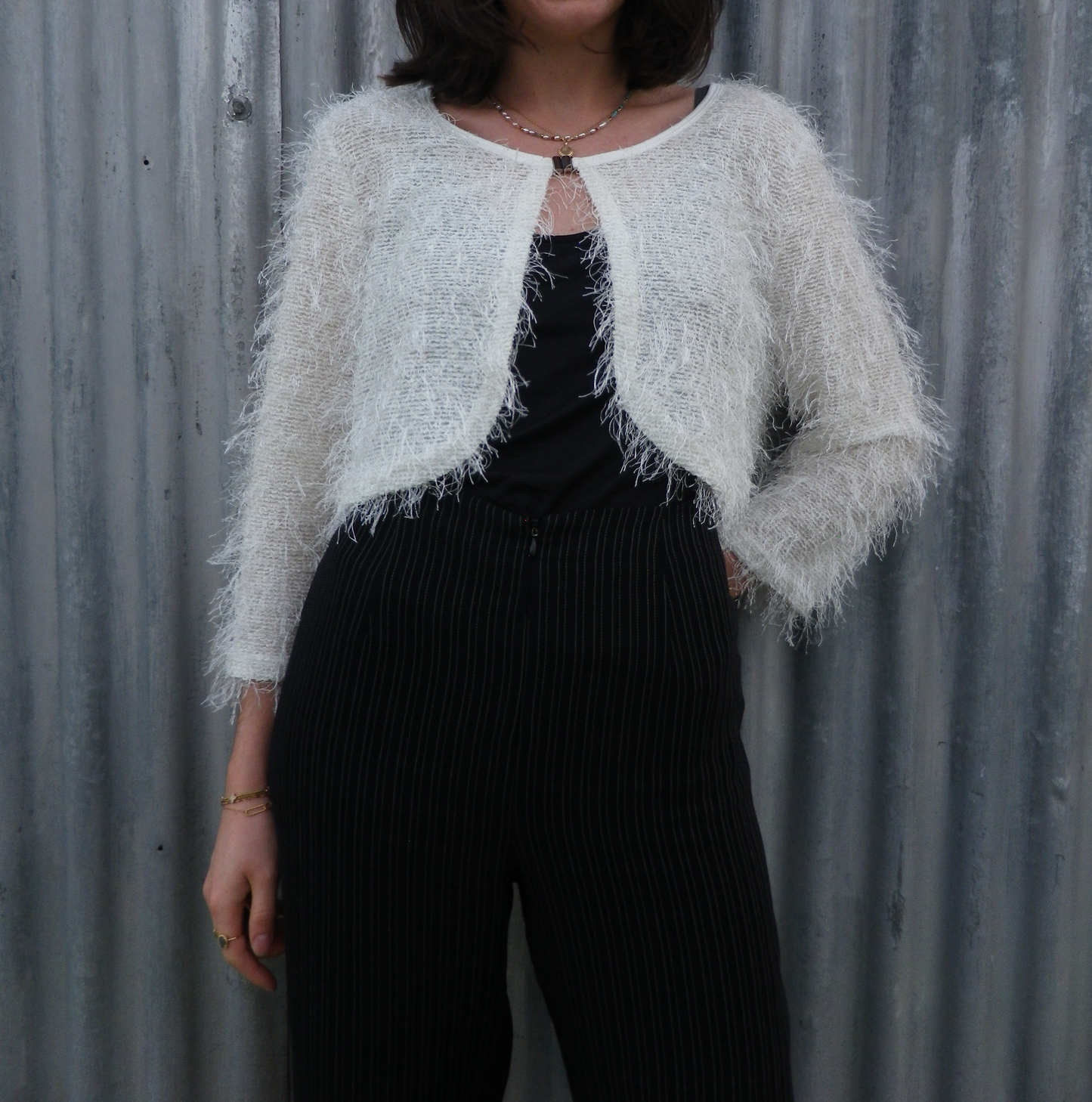 Gilet blanc poilu T.S-M-L