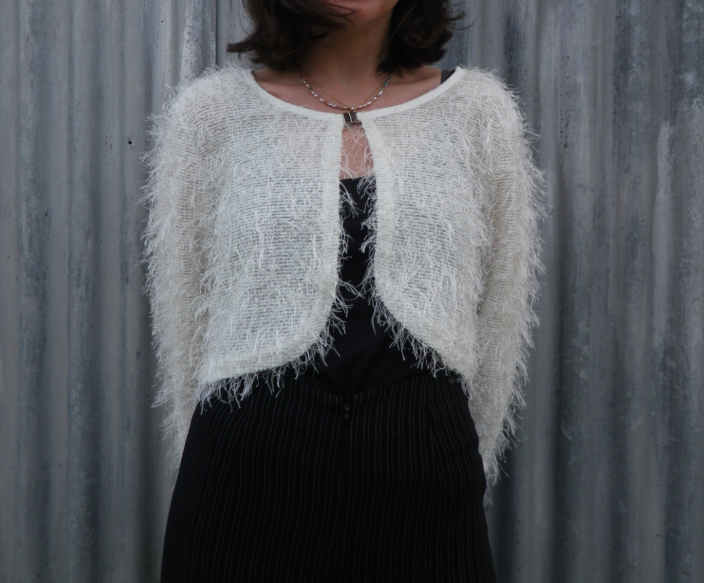 Gilet blanc poilu T.S-M-L