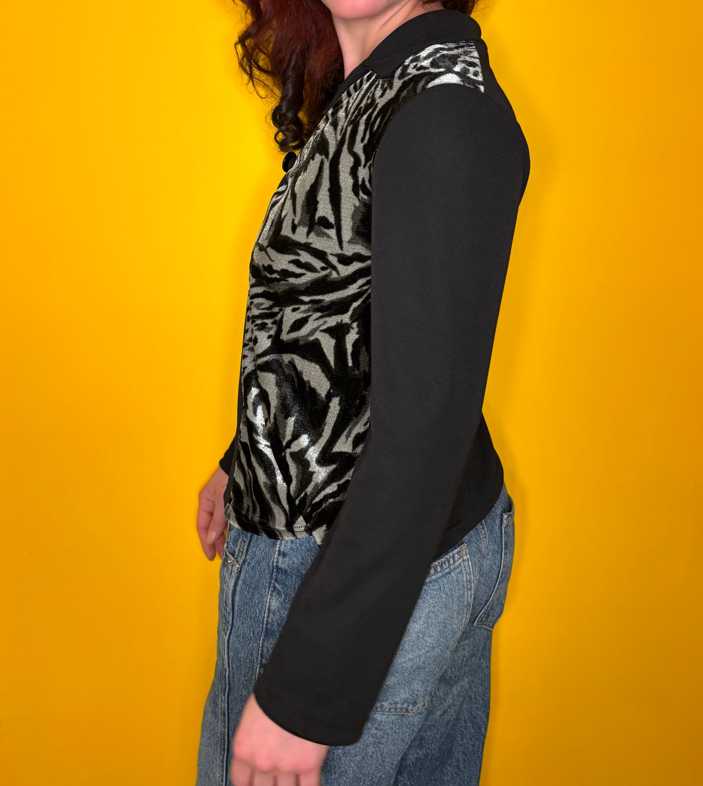 Gilet motif animalier velours Splendide Paris T.S fabriqué en France