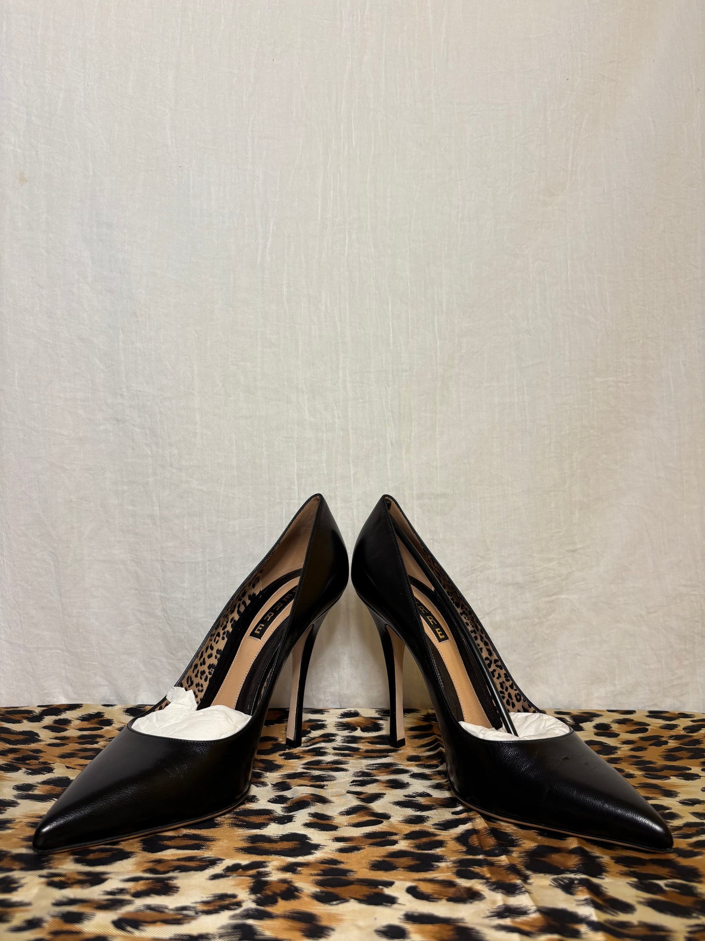 Escarpins Lerre noirs en cuir véritable à talons haut T.39