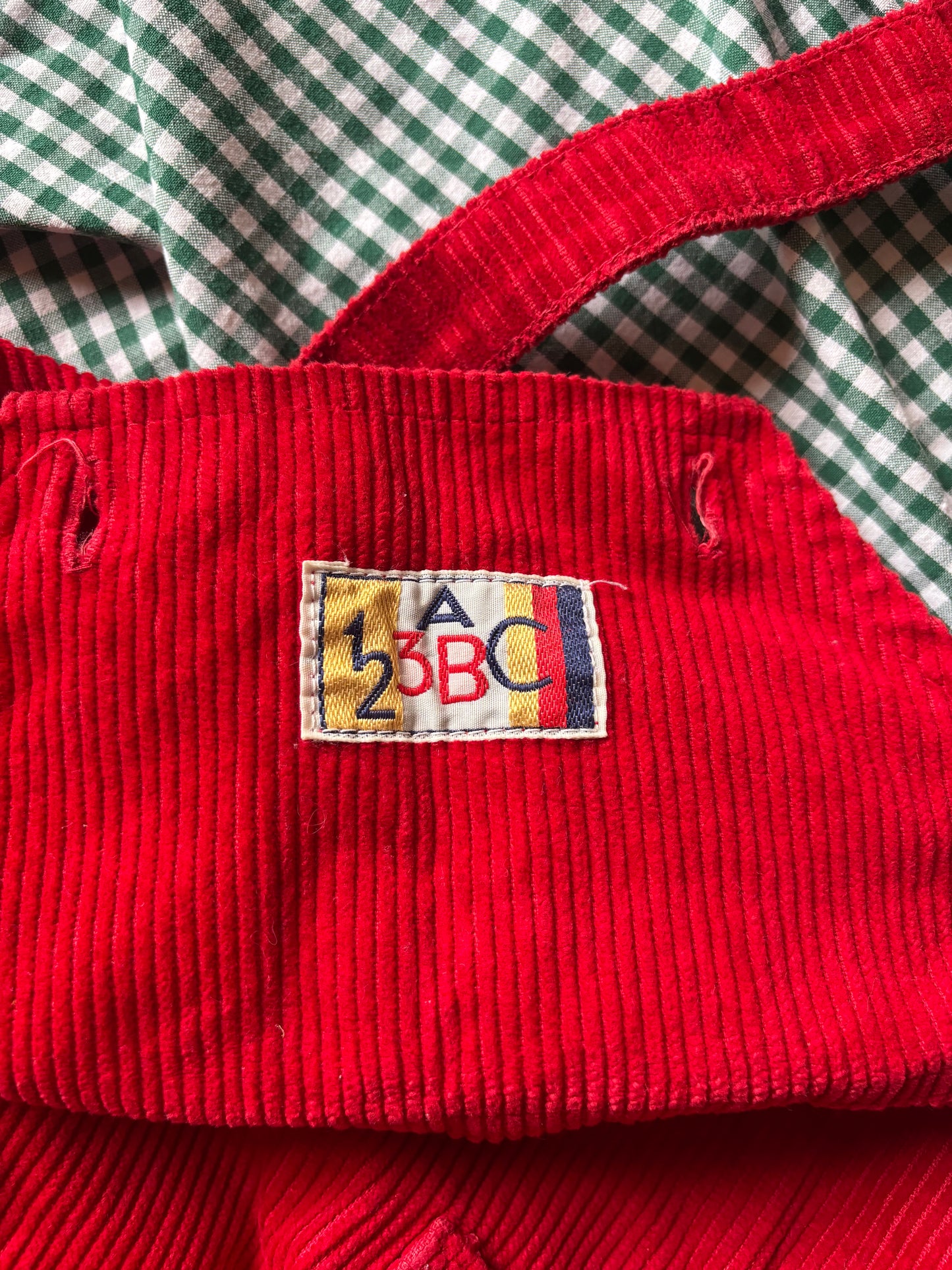 Salopette vintage velours rouge 123ABC 3ans