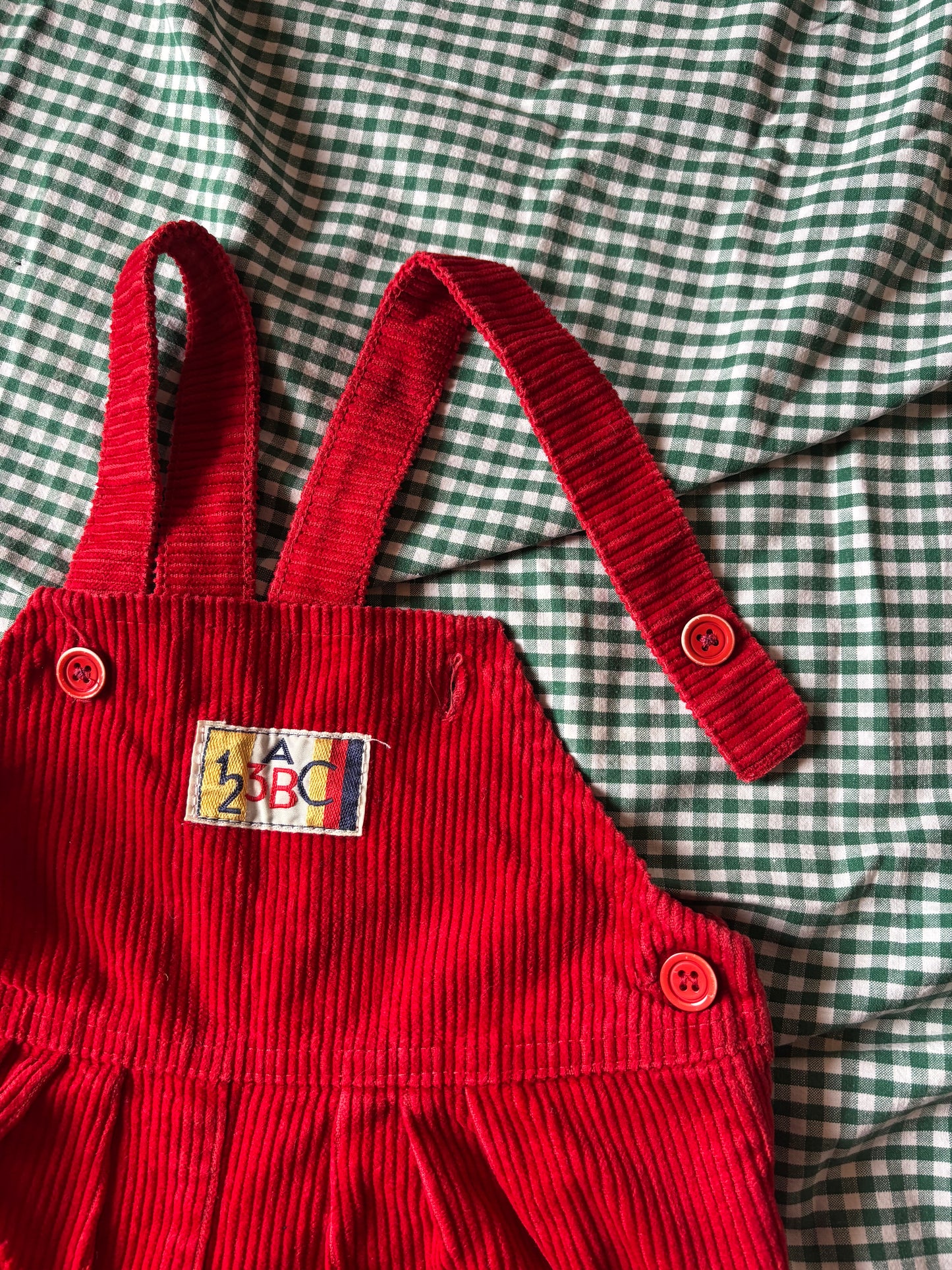 Salopette vintage velours rouge 123ABC 3ans