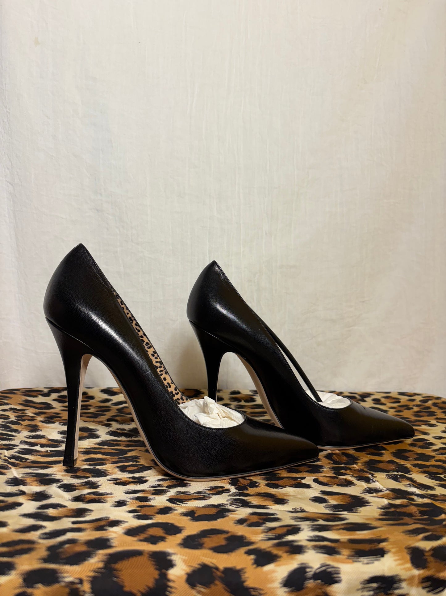 Escarpins Lerre noirs en cuir véritable à talons haut T.39