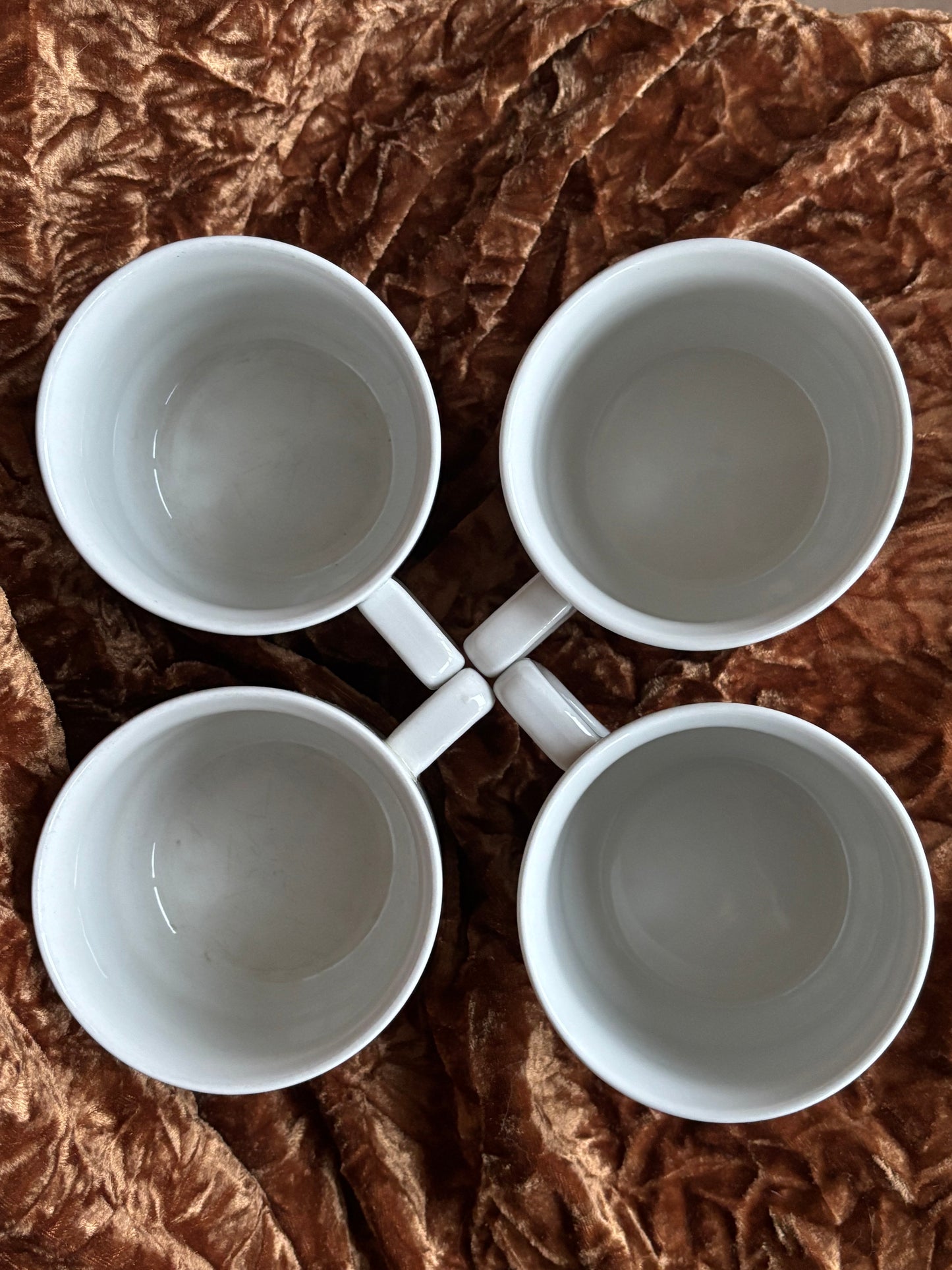Lot de quatre tasses vintage Tognana à motif fleuri