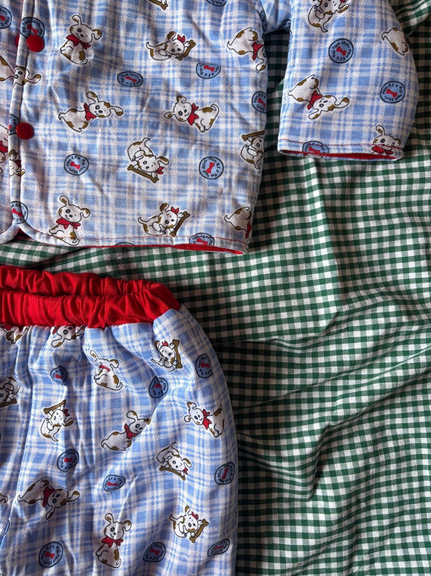 Pyjama vintage motif chien réversible 12mois