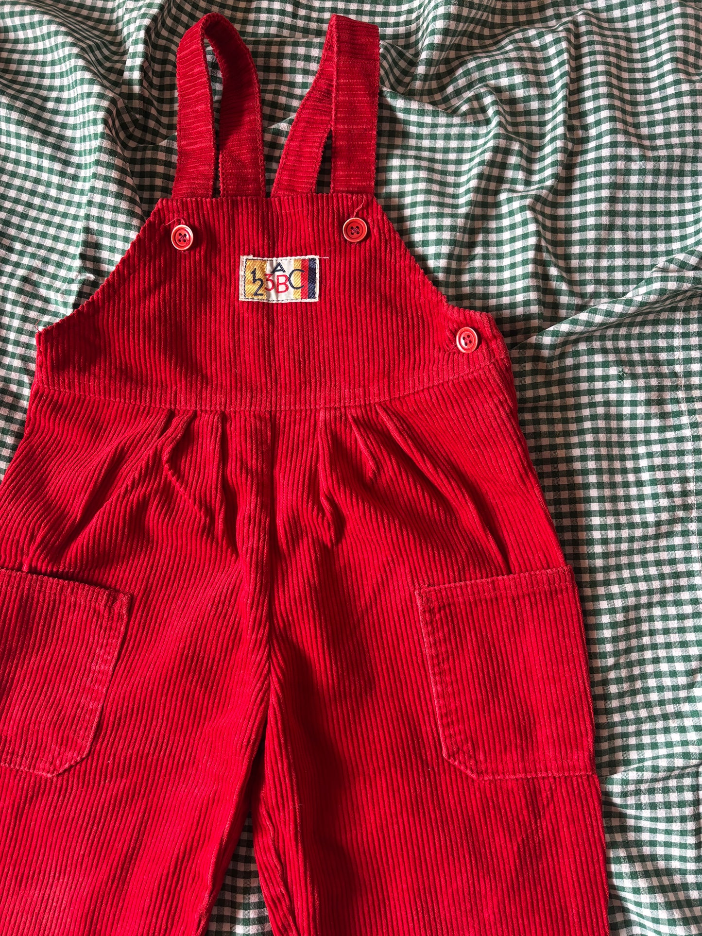 Salopette vintage velours rouge 123ABC 3ans
