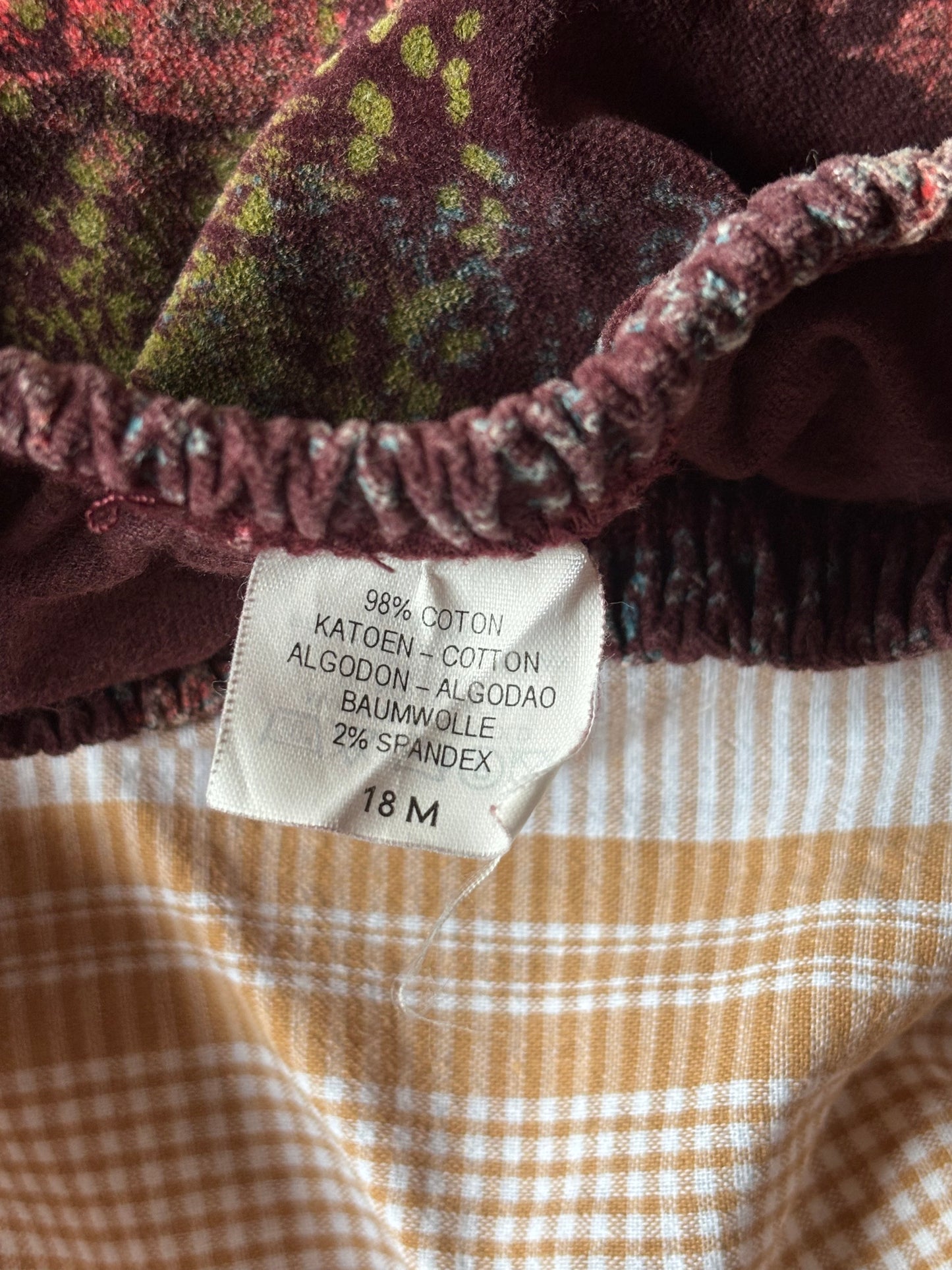 Jupe froncée avec empiècement motif fleuri abstrait 18mois