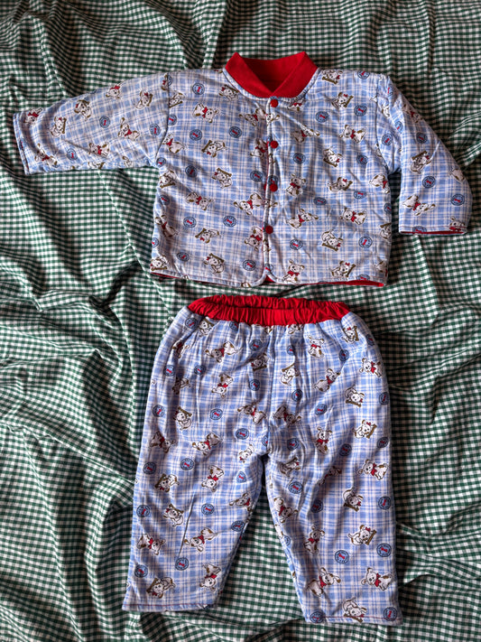 Pyjama vintage motif chien réversible 12mois