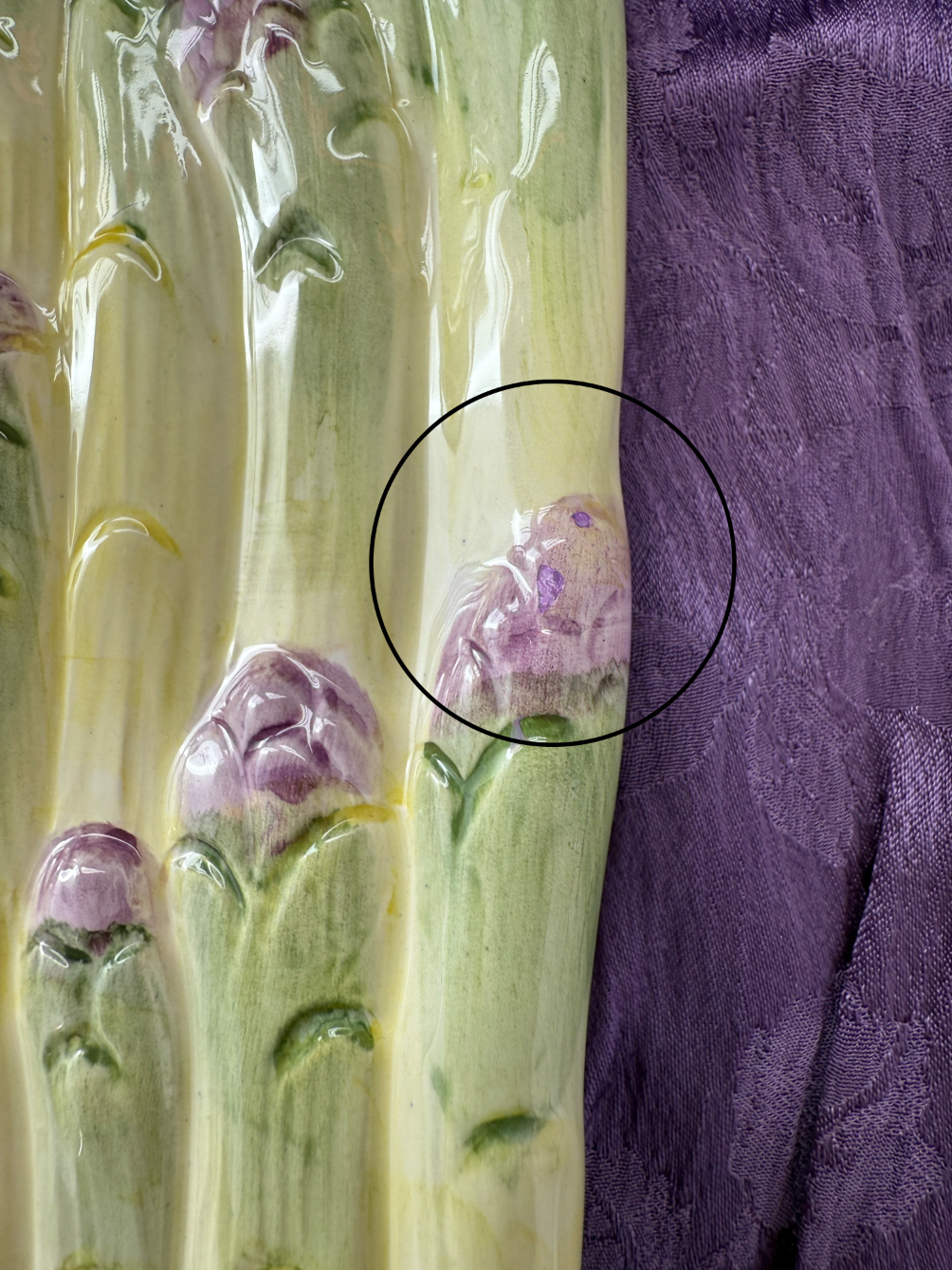Repose cuillère botte d'asperges en céramique
