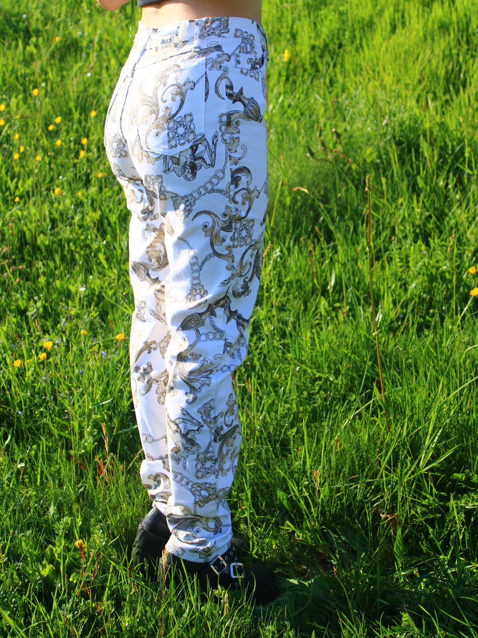 Jeans Cottonade Paris imprimés anges T.42