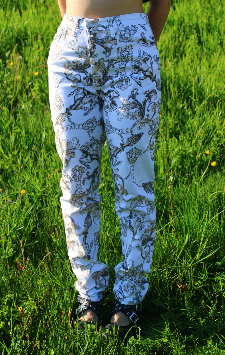 Jeans Cottonade Paris imprimés anges T.42