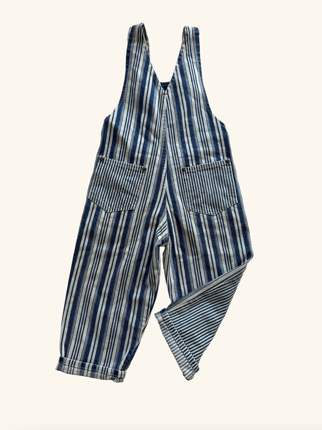 Salopette neuve enfant rayée vintage – Collection Les Enquêtes de Chlorophylle T.4-8 ans