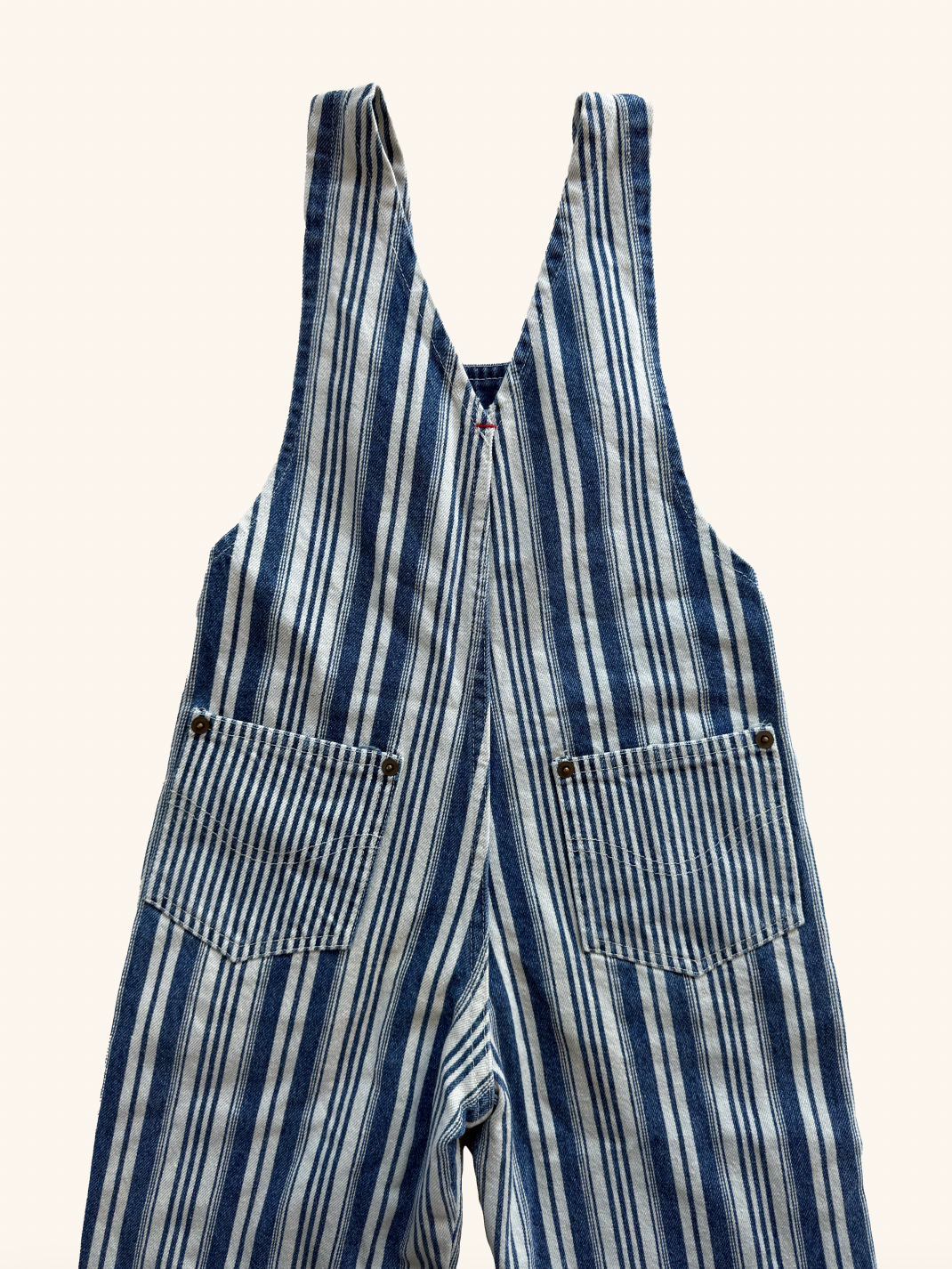 Salopette neuve enfant rayée vintage – Collection Les Enquêtes de Chlorophylle T.4-8 ans