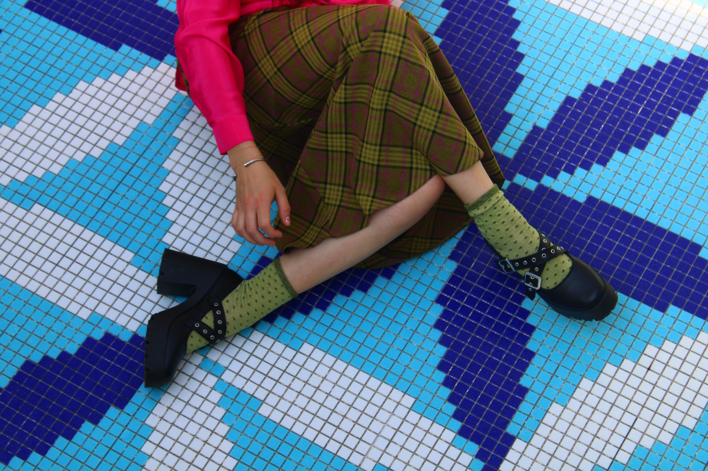 Jupe longue vintage à carreaux / tartan T.34-36-38-40