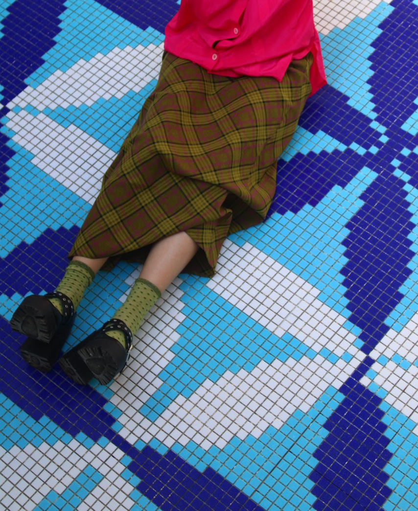 Jupe longue vintage à carreaux / tartan T.34-36-38-40