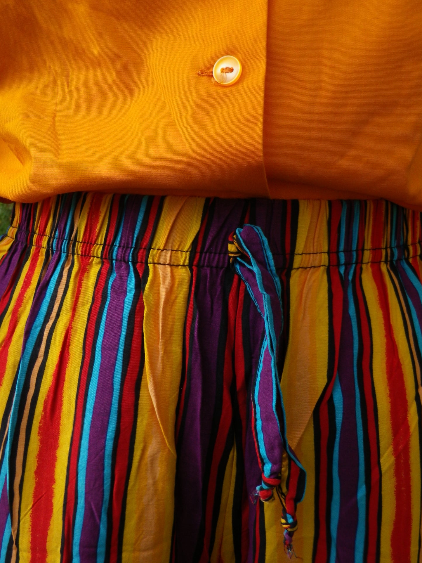 Pantalon fluide à rayures colorées T.34-36