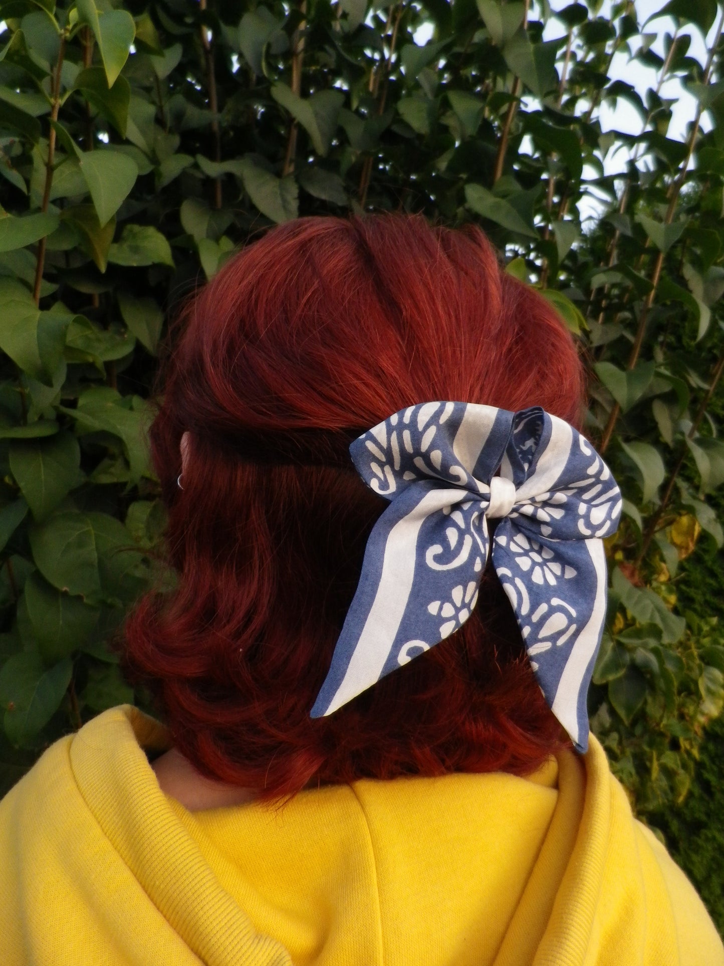 Petit noeud cheveux foulard upcyclé