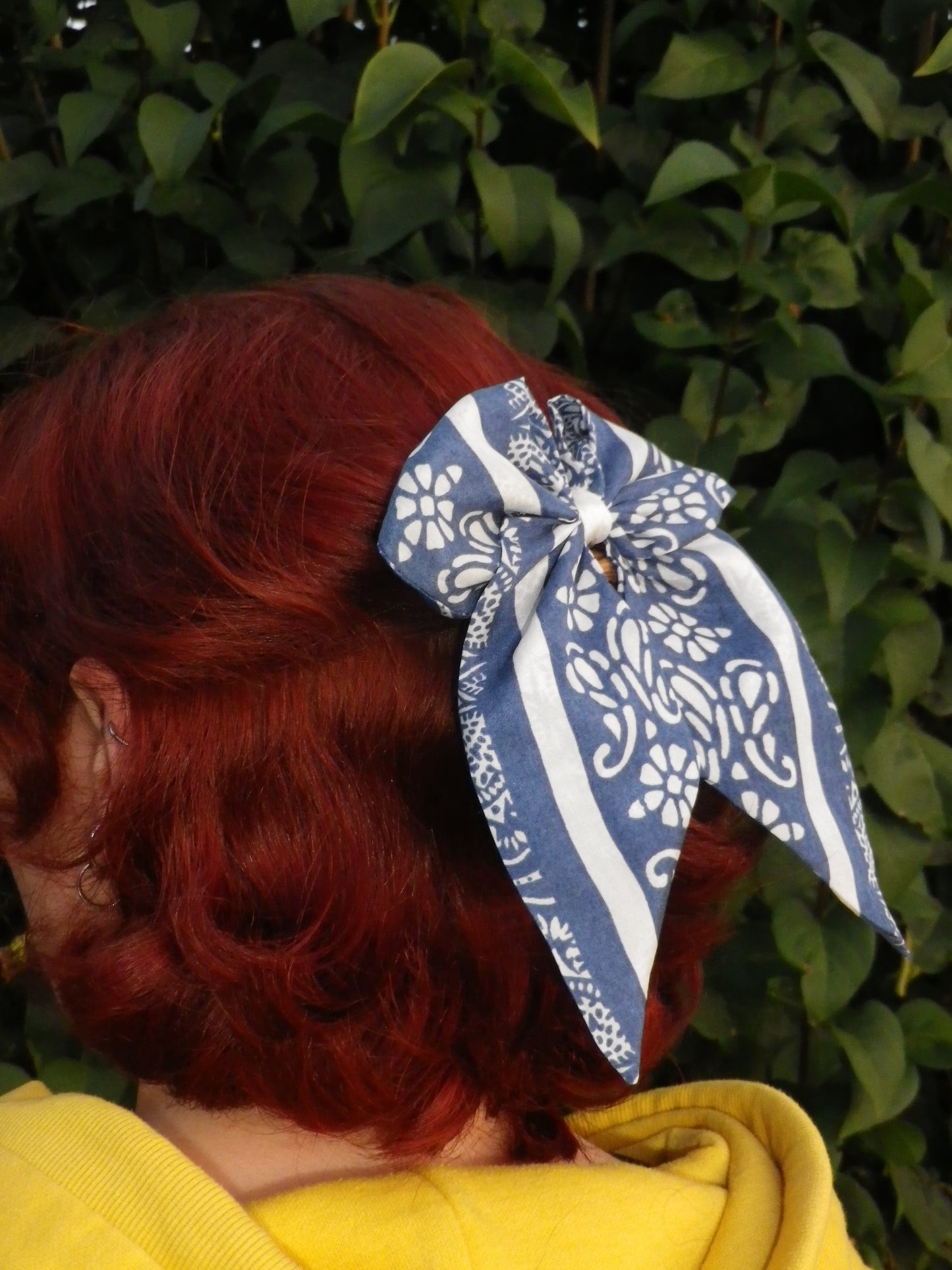 Grand noeud cheveux foulard upcyclé