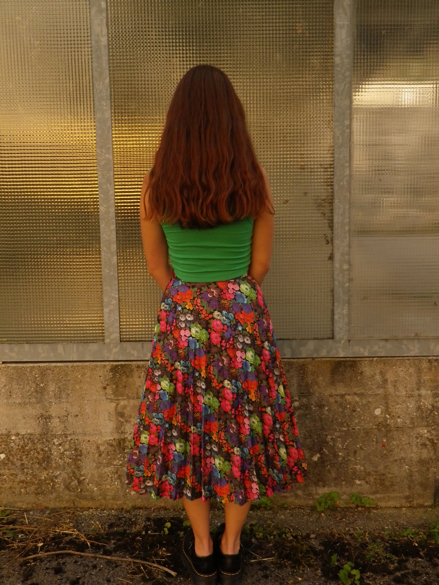 Jupe plissée à fleurs colorées T.34-36