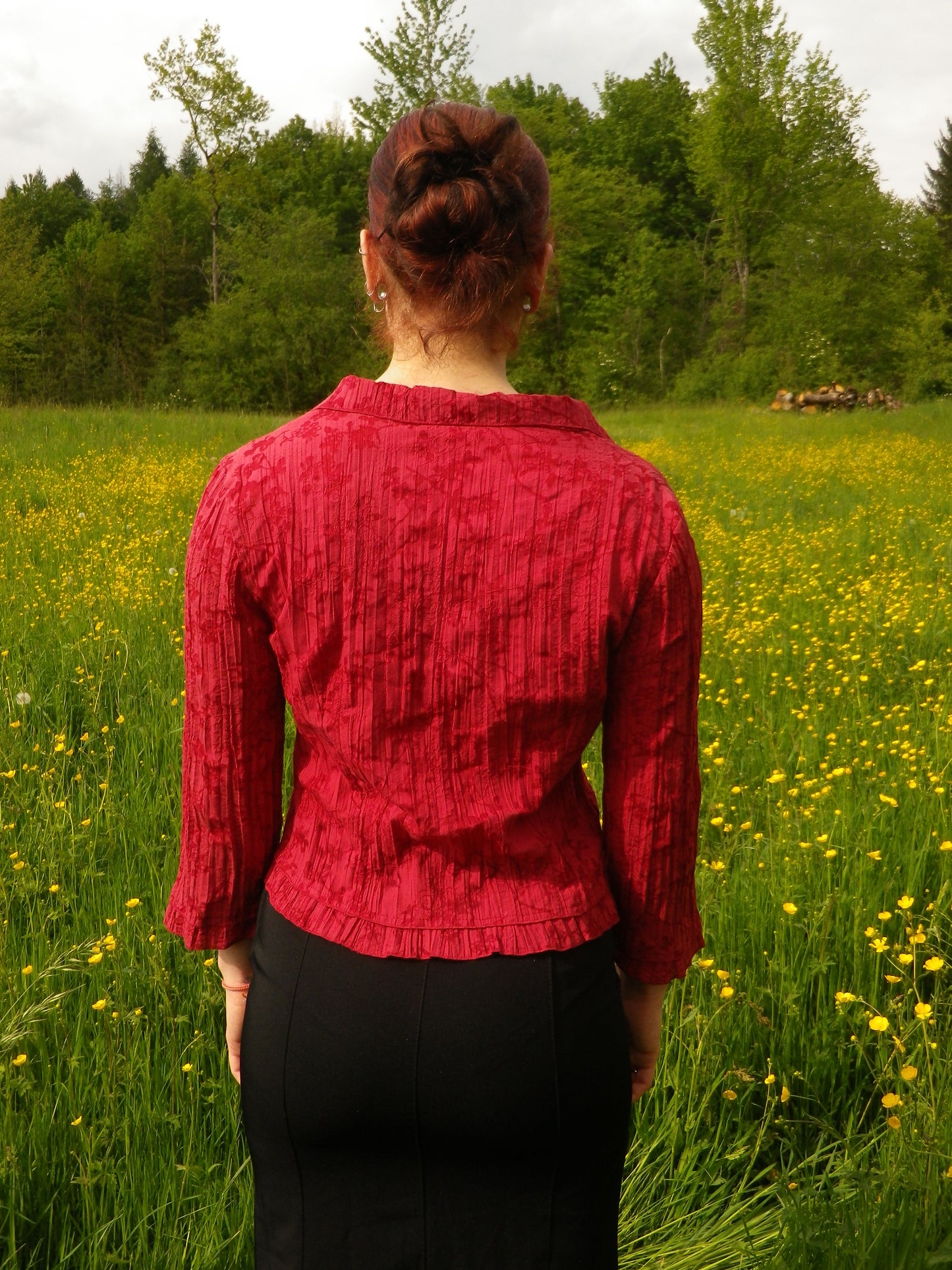 Chemisier / gilet manches évasées qui se noue à l'avant Affinités T.S