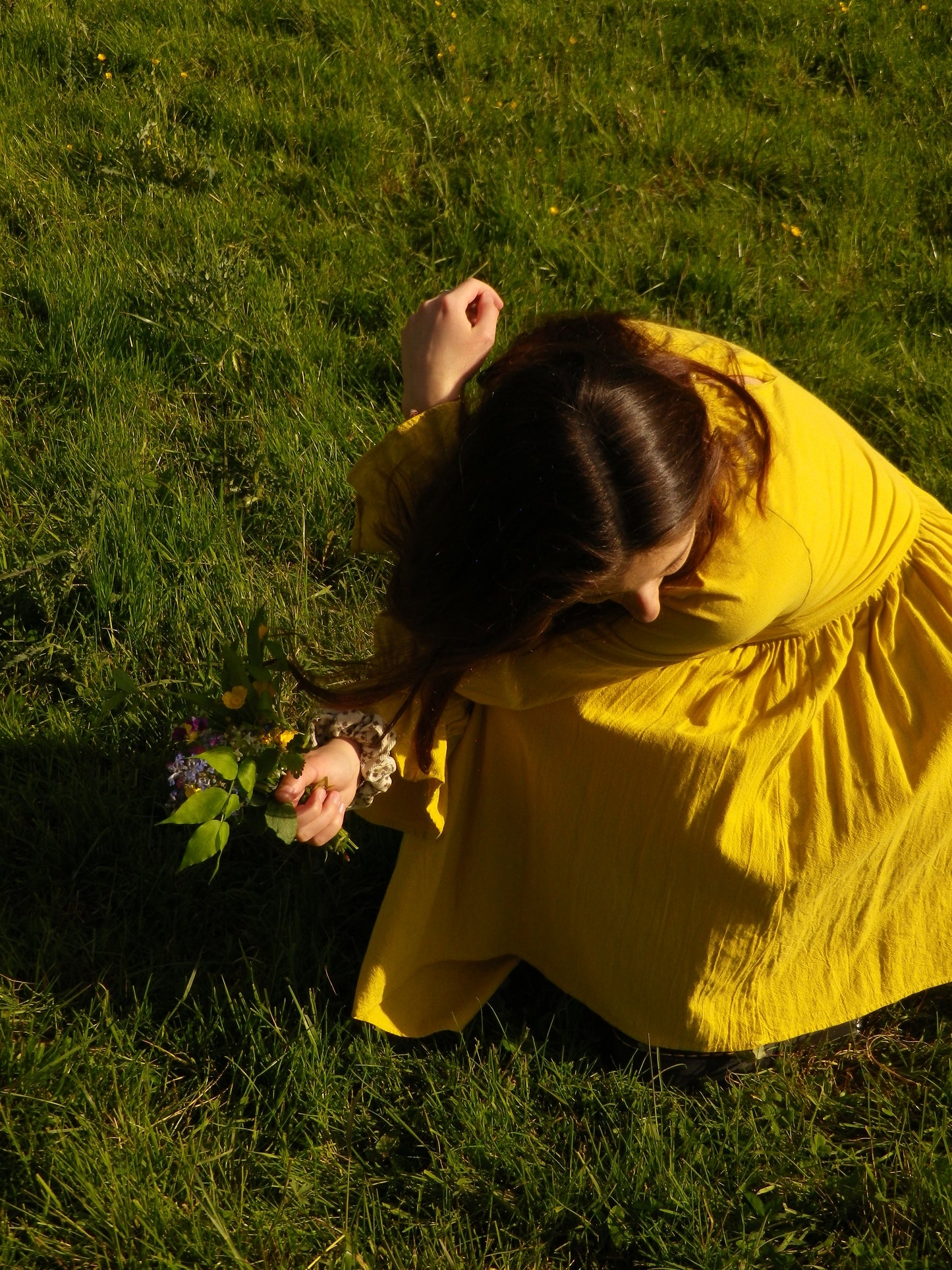 Robe jaune manches évasées T.S/M