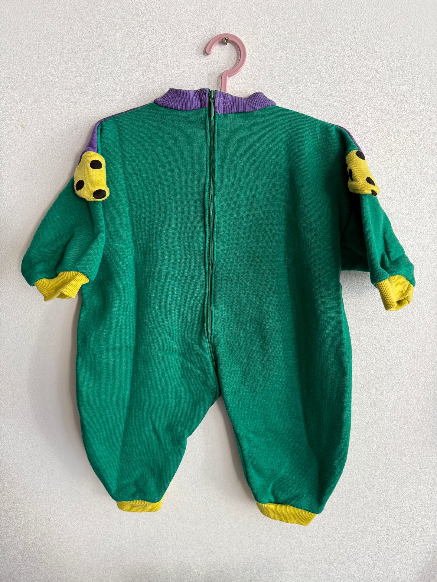 Pyjama vintage vert violet jaune T.3-6mois