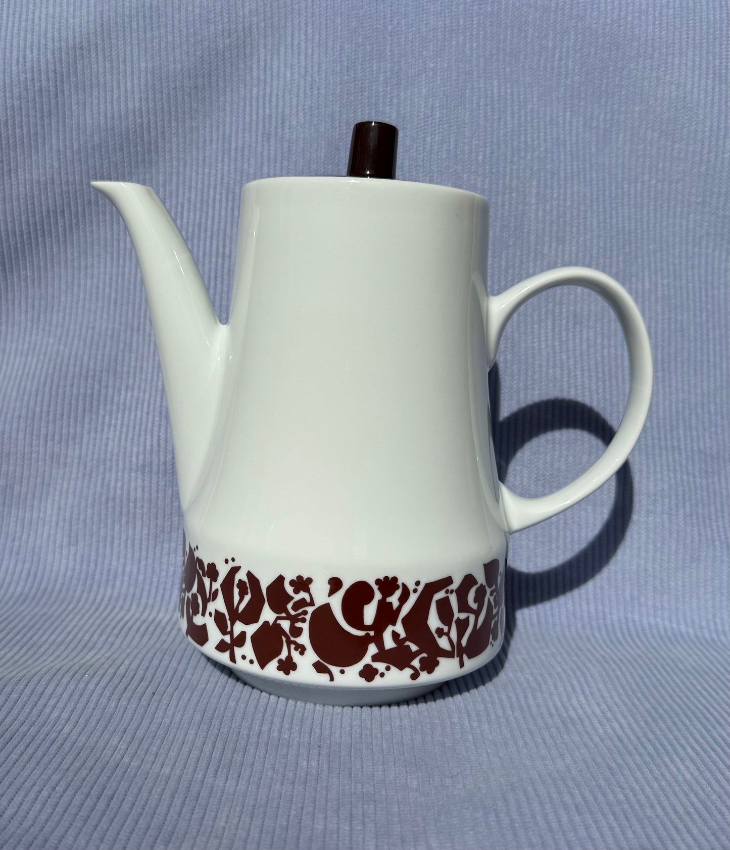 Théière / cafetière vintage années 70 motif fleurs abstraites