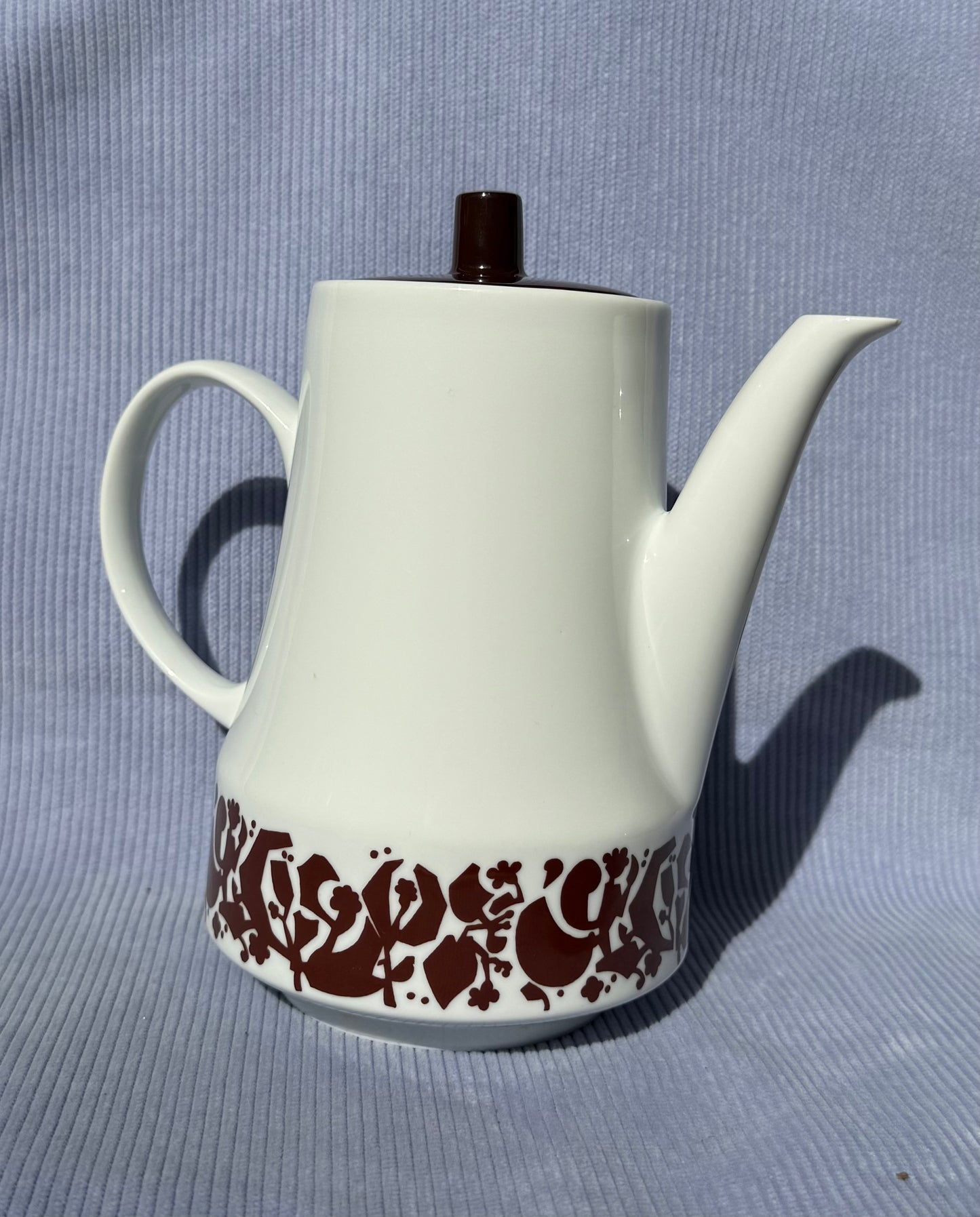 Théière / cafetière vintage années 70 motif fleurs abstraites