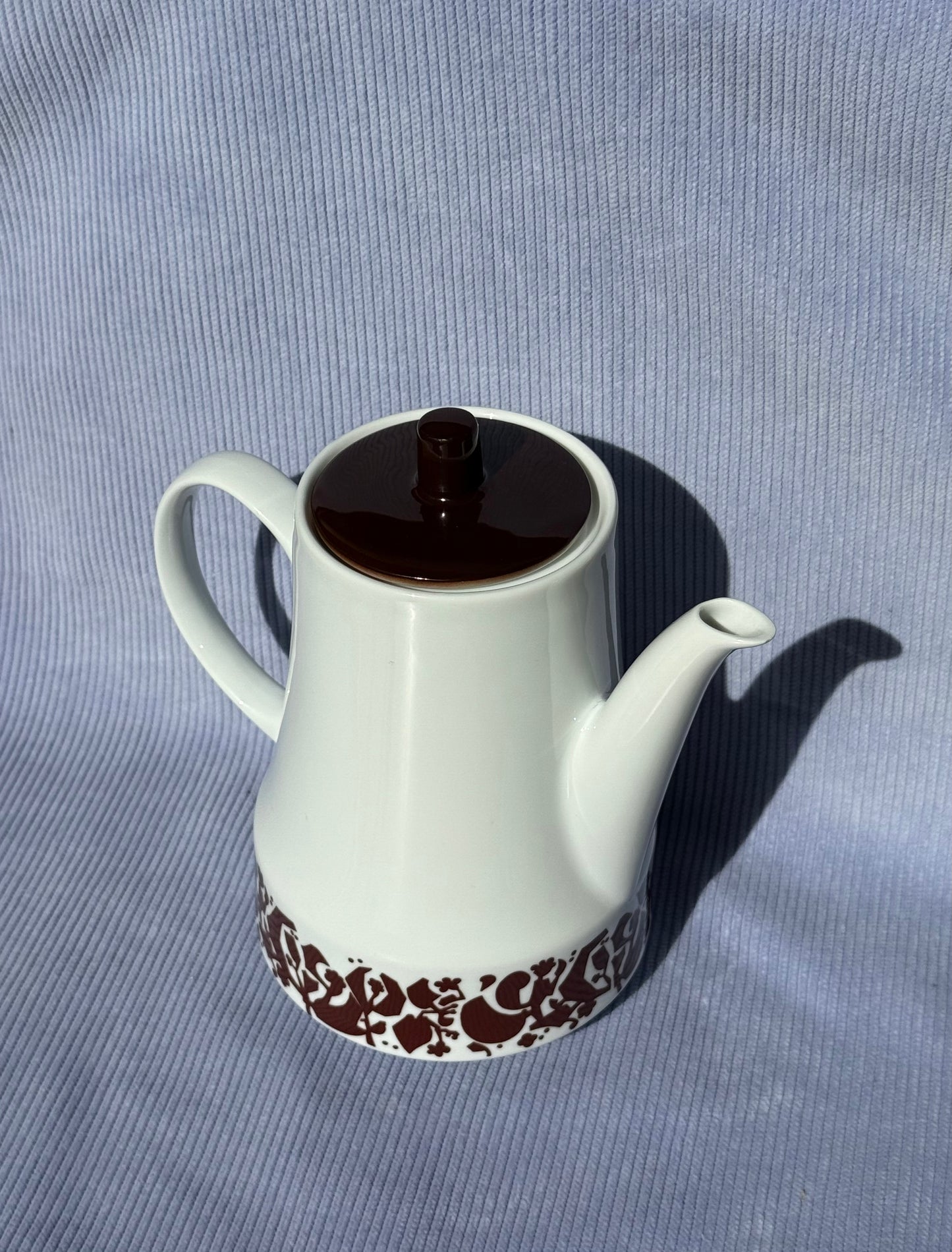 Théière / cafetière vintage années 70 motif fleurs abstraites
