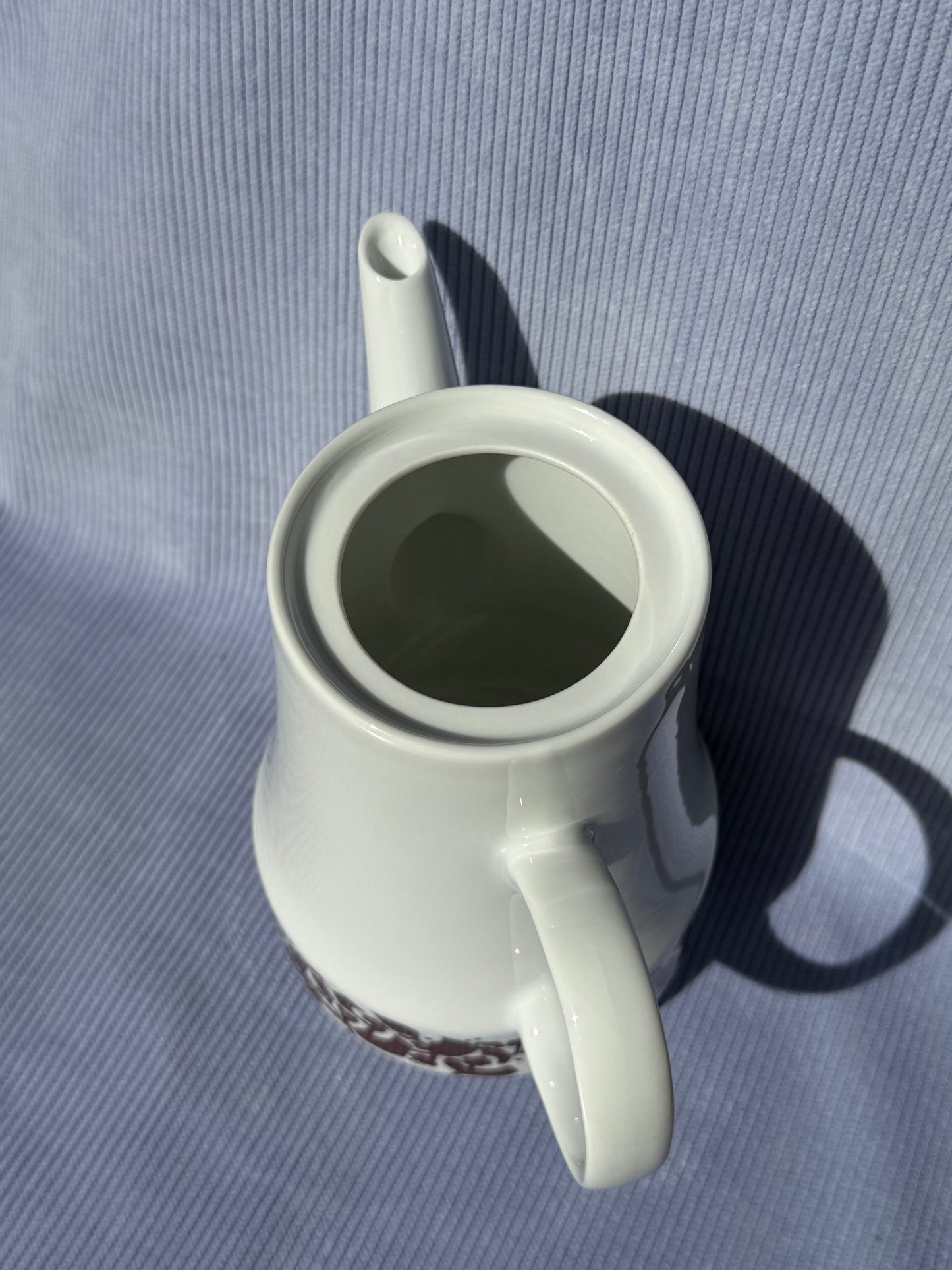 Théière / cafetière vintage années 70 motif fleurs abstraites