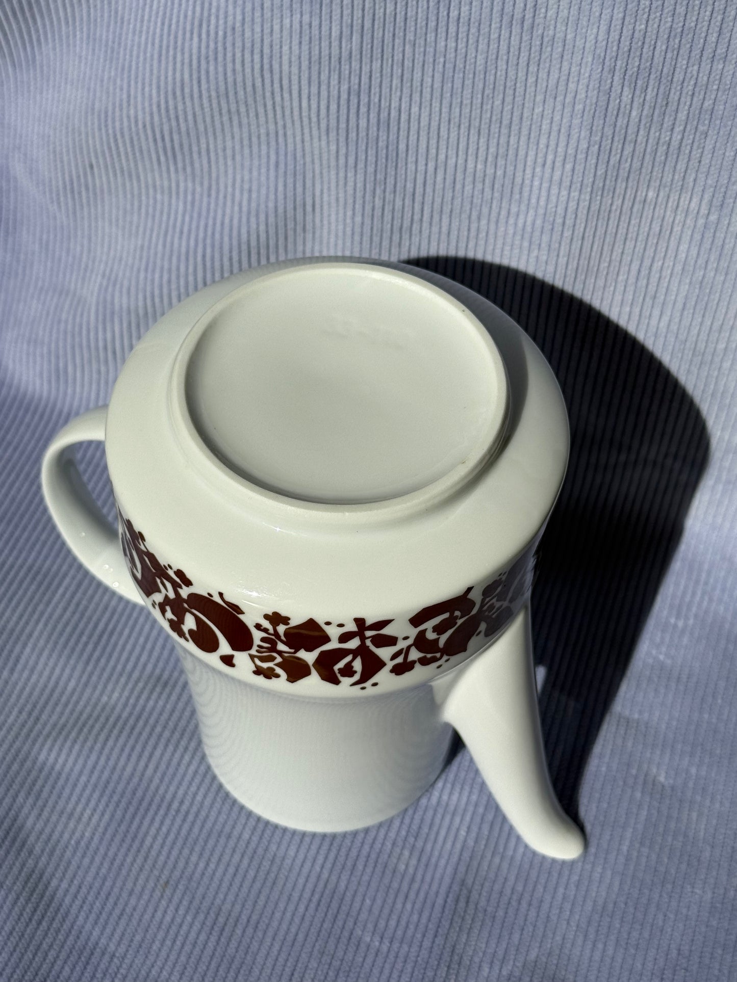 Théière / cafetière vintage années 70 motif fleurs abstraites