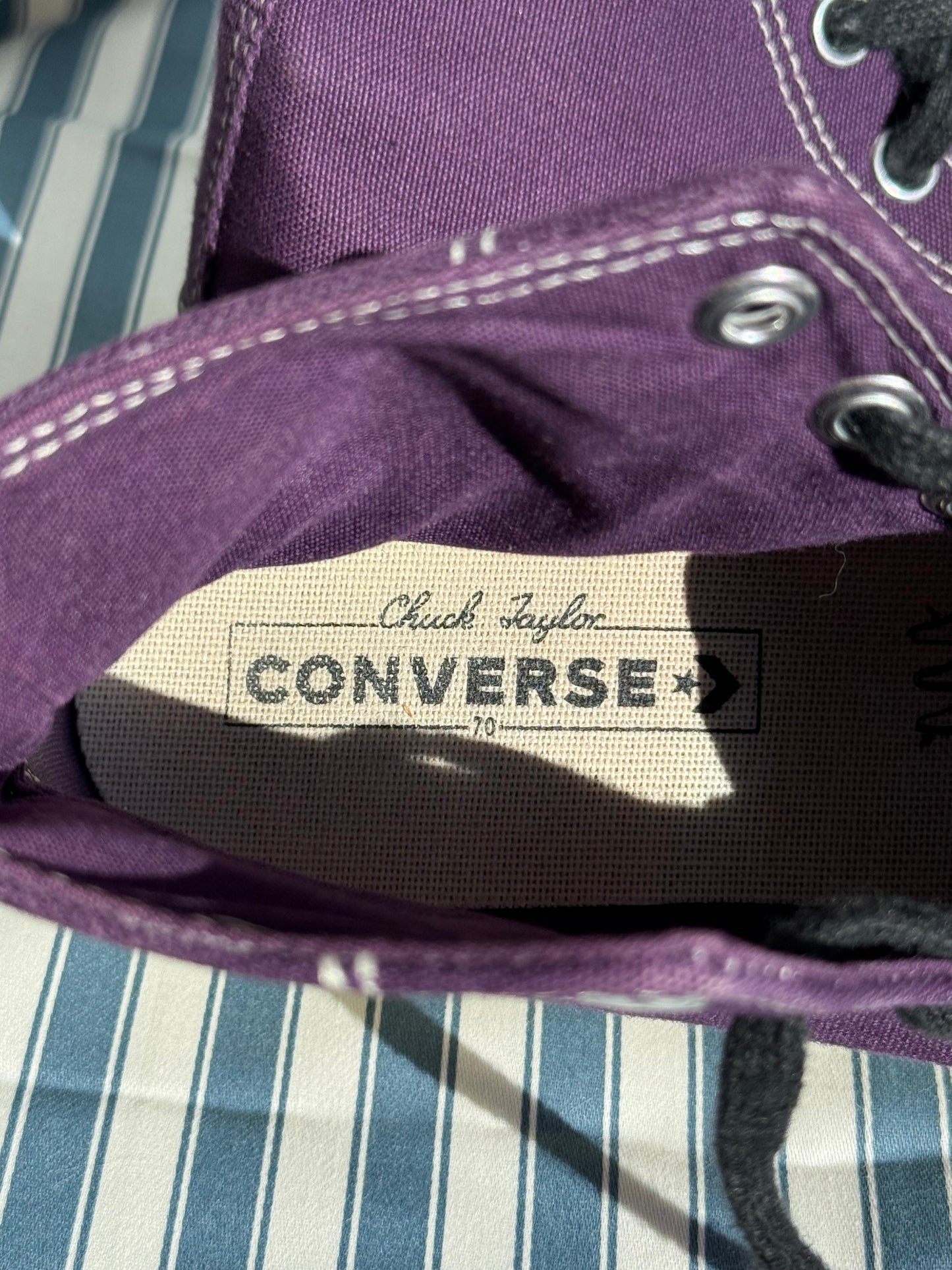 Converses Chuck Taylor All Star 70 en toile violette lacets noirs T.37.5