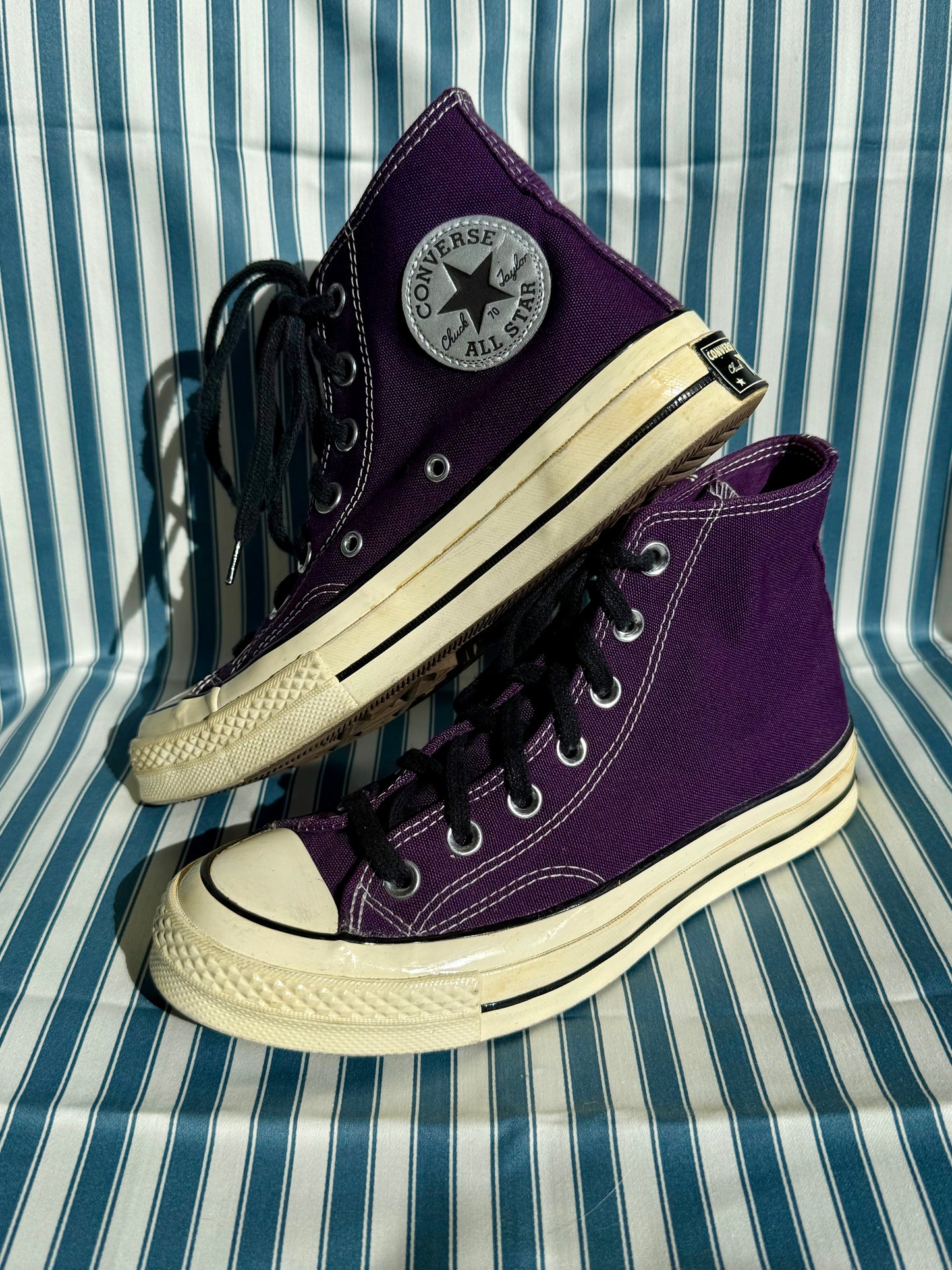 Converses Chuck Taylor All Star 70 en toile violette lacets noirs T.37.5