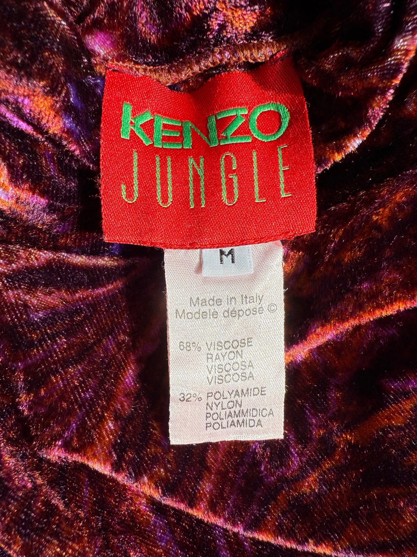 T-shirt à manches longues en velours Kenzo Jungle T.M