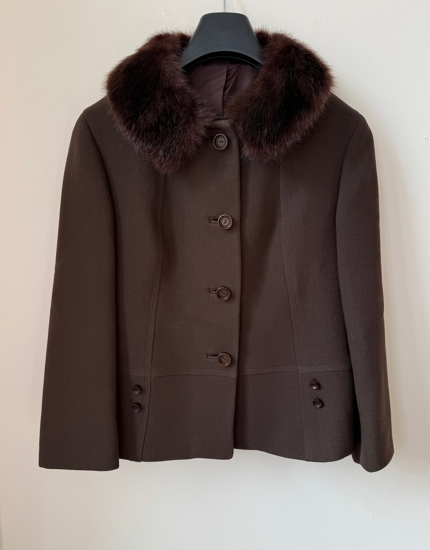 Veste vintage avec fausse fourrure sur le col T.XS-S