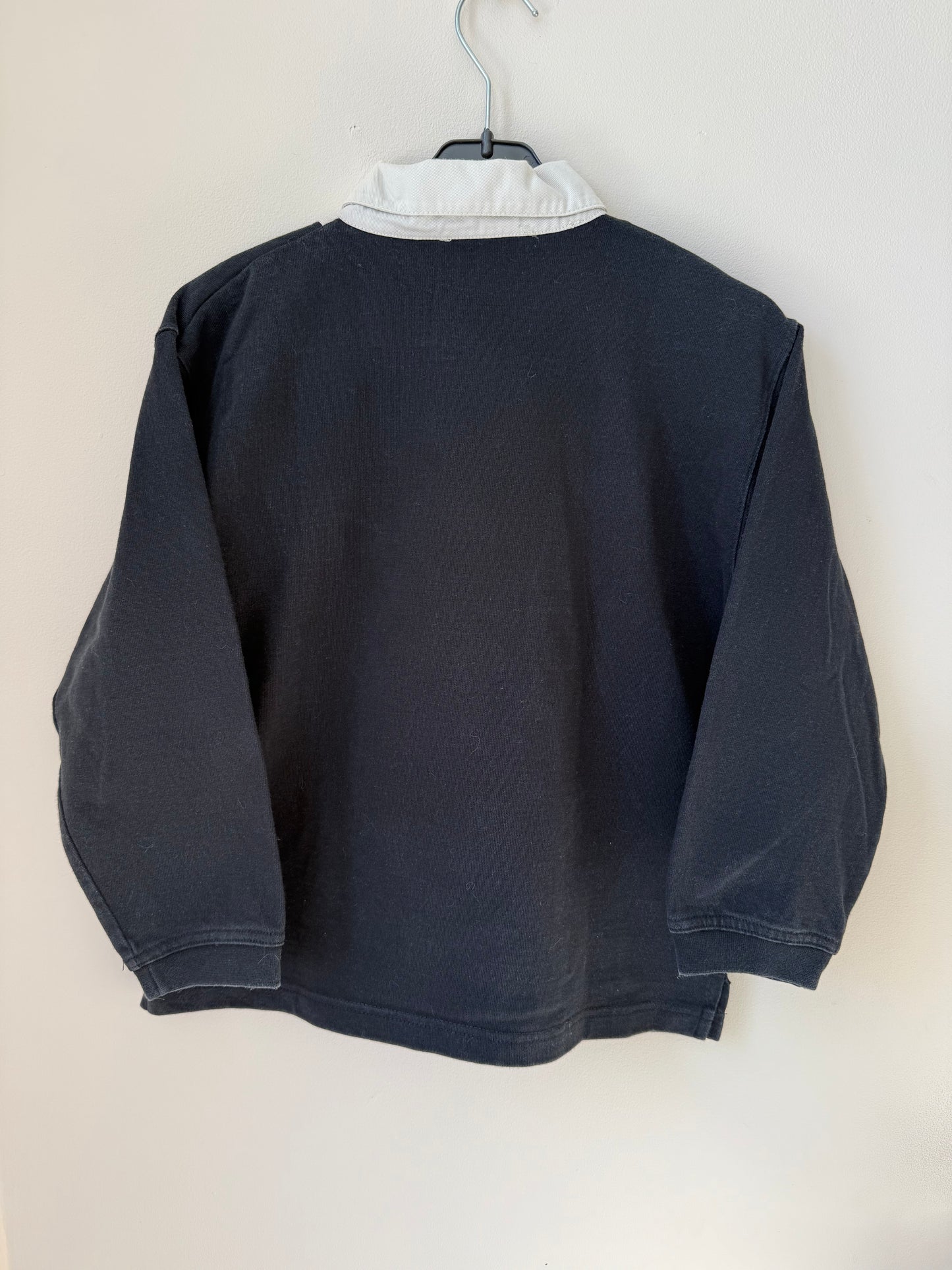 Polo à manches longues Droopy noir & blanc T.10-12 ans